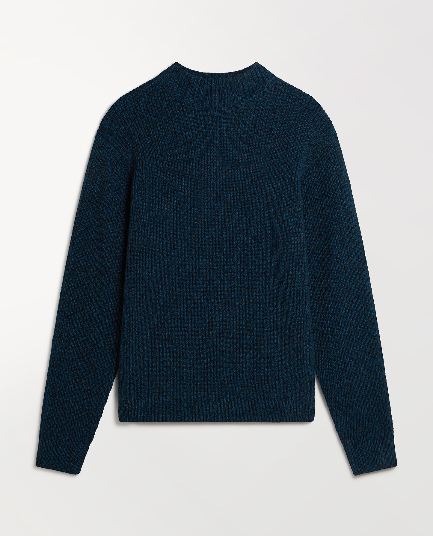 Men's Cashmere Merino Stand Neck Jumper - Mood Indigo Moulinee