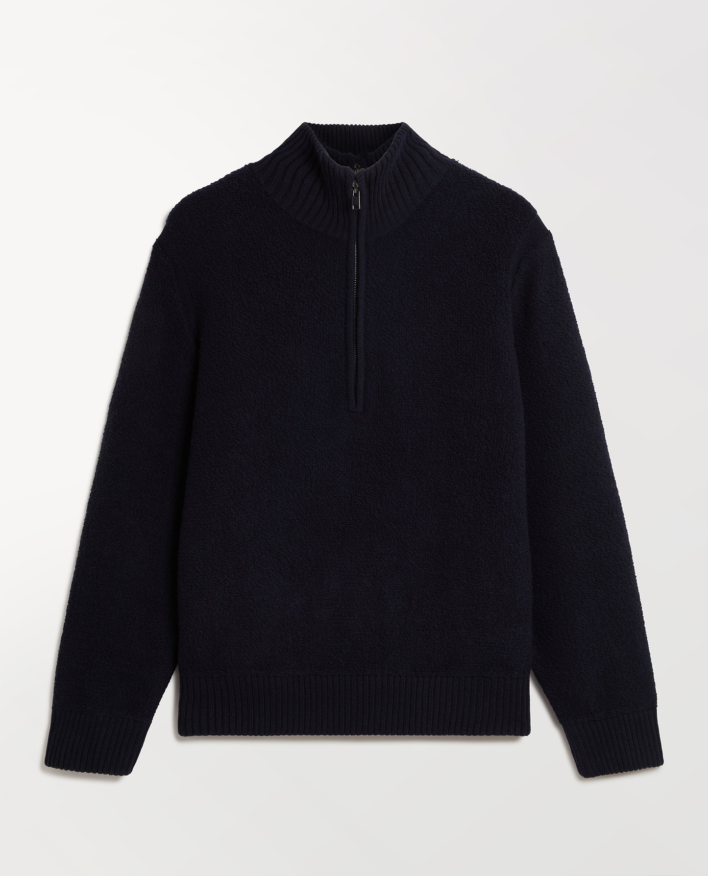 Merino Wool Loop Knit 1/4 Zip Jumper - Mood Indigo