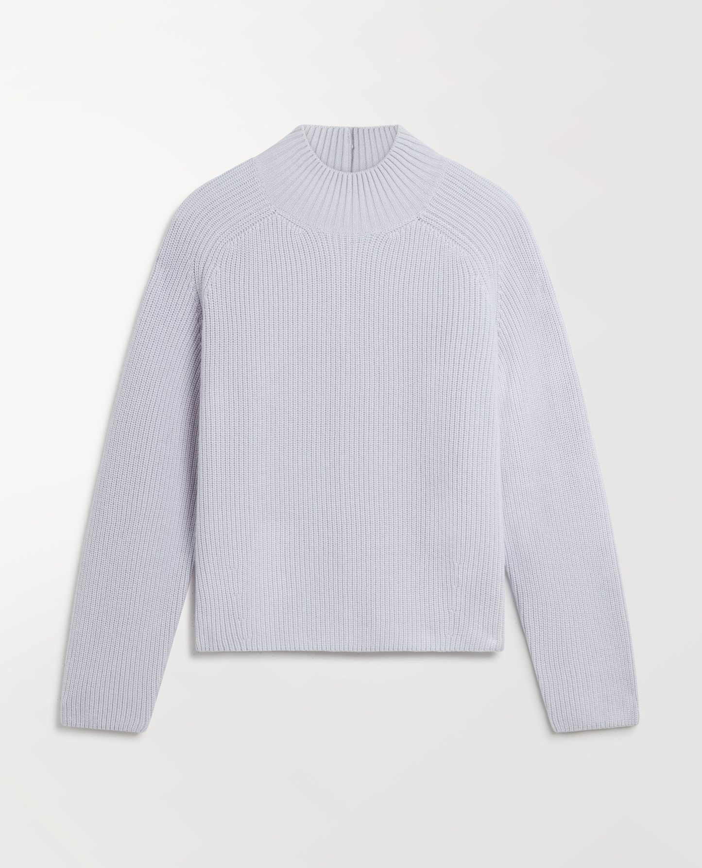 Women's Cashmere Merino Ribbed High Neck Jumper - Ice Blue
