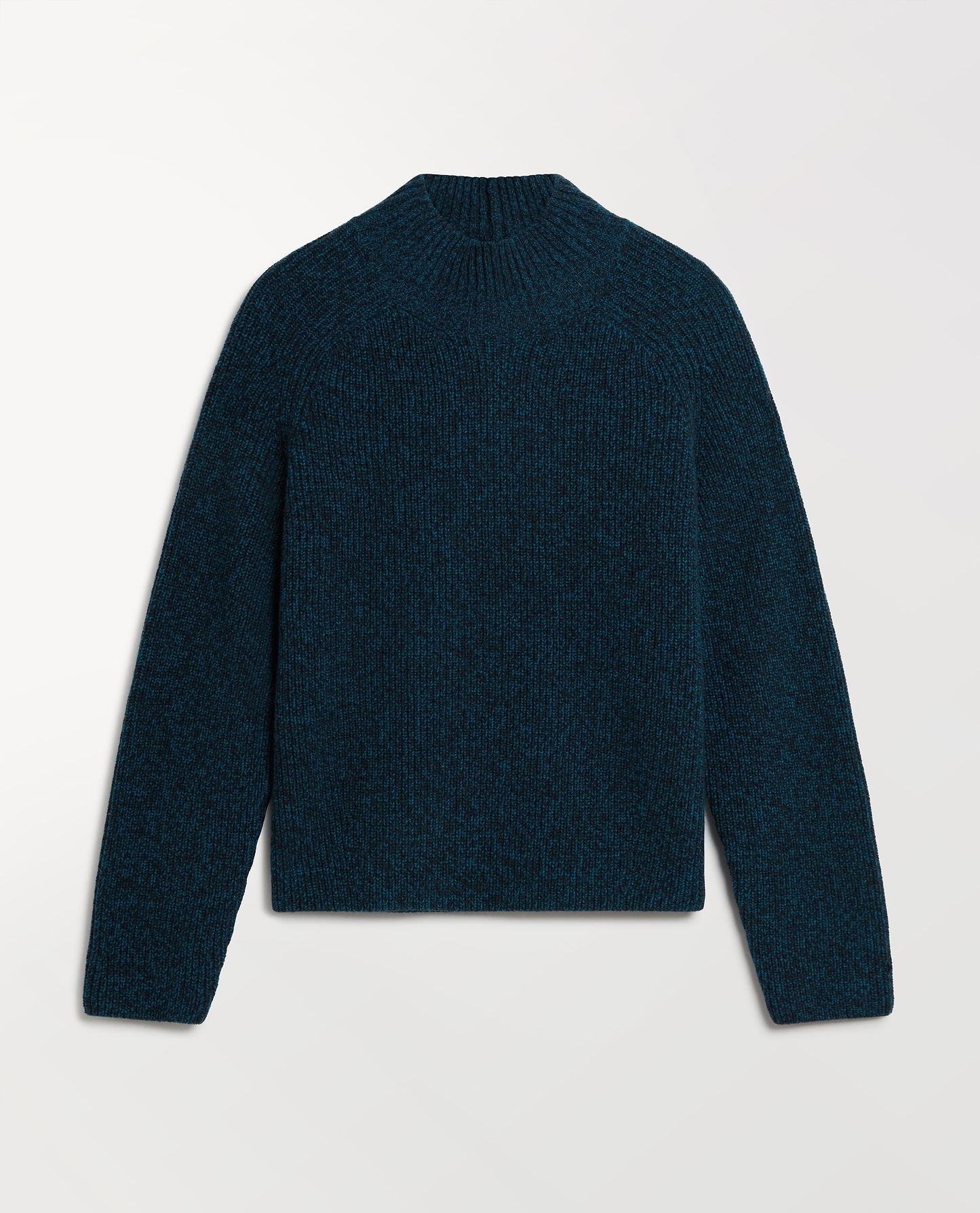 Women's Cashmere Merino Ribbed High Neck Jumper - Mood Indigo Moulinee