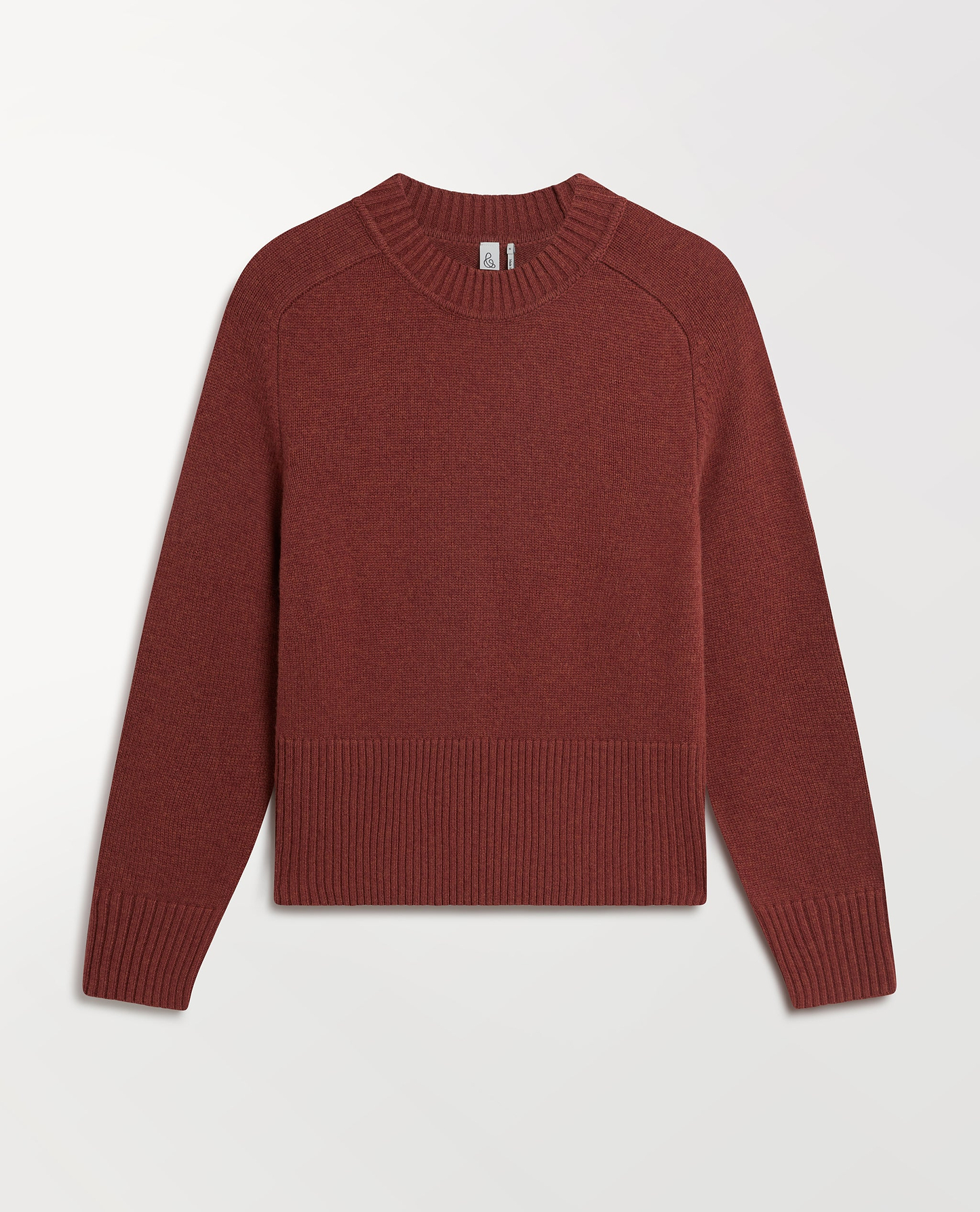 Women's Cashmere Merino Saddle Sleeve Crew Neck Jumper - Deep Clay