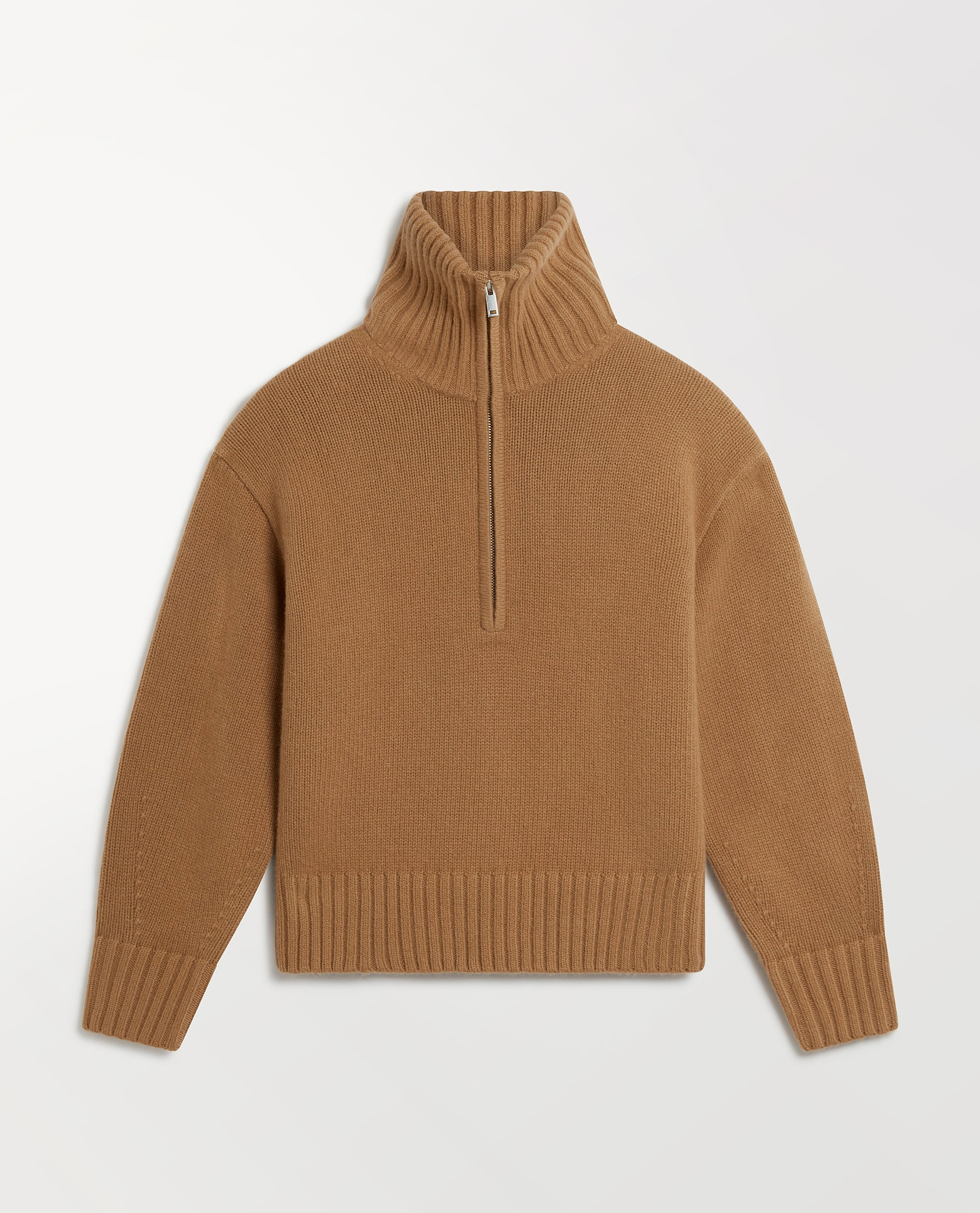 Women's Wool 1/4 Zip Jumper - Deep Camel