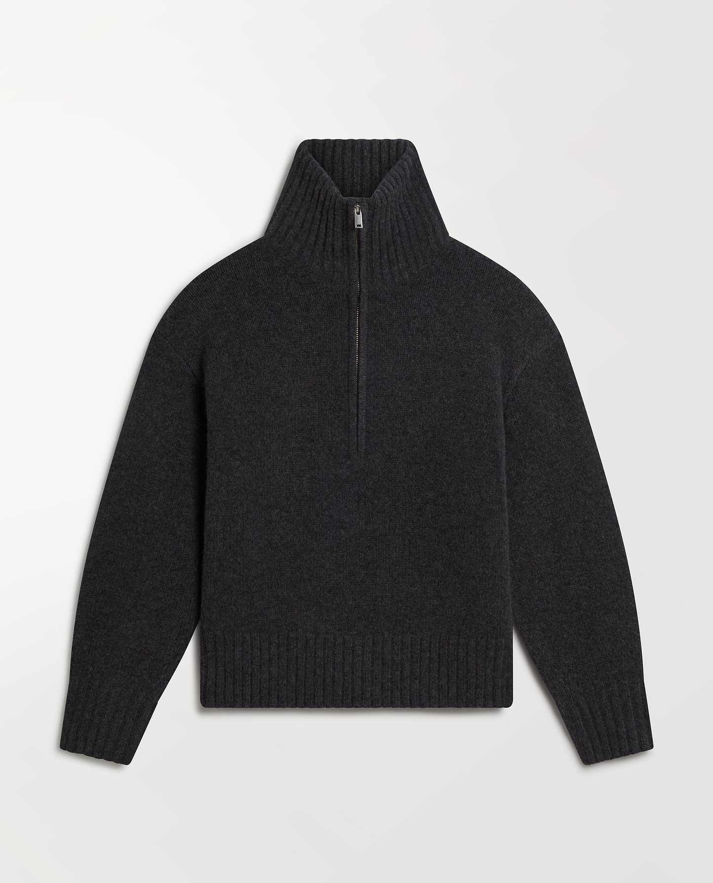 Women's Wool 1/4 Zip Jumper - Charcoal