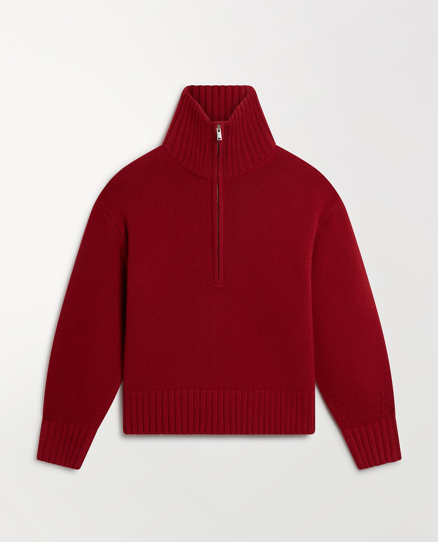 Women's Wool 1/4 Zip Jumper - Russet