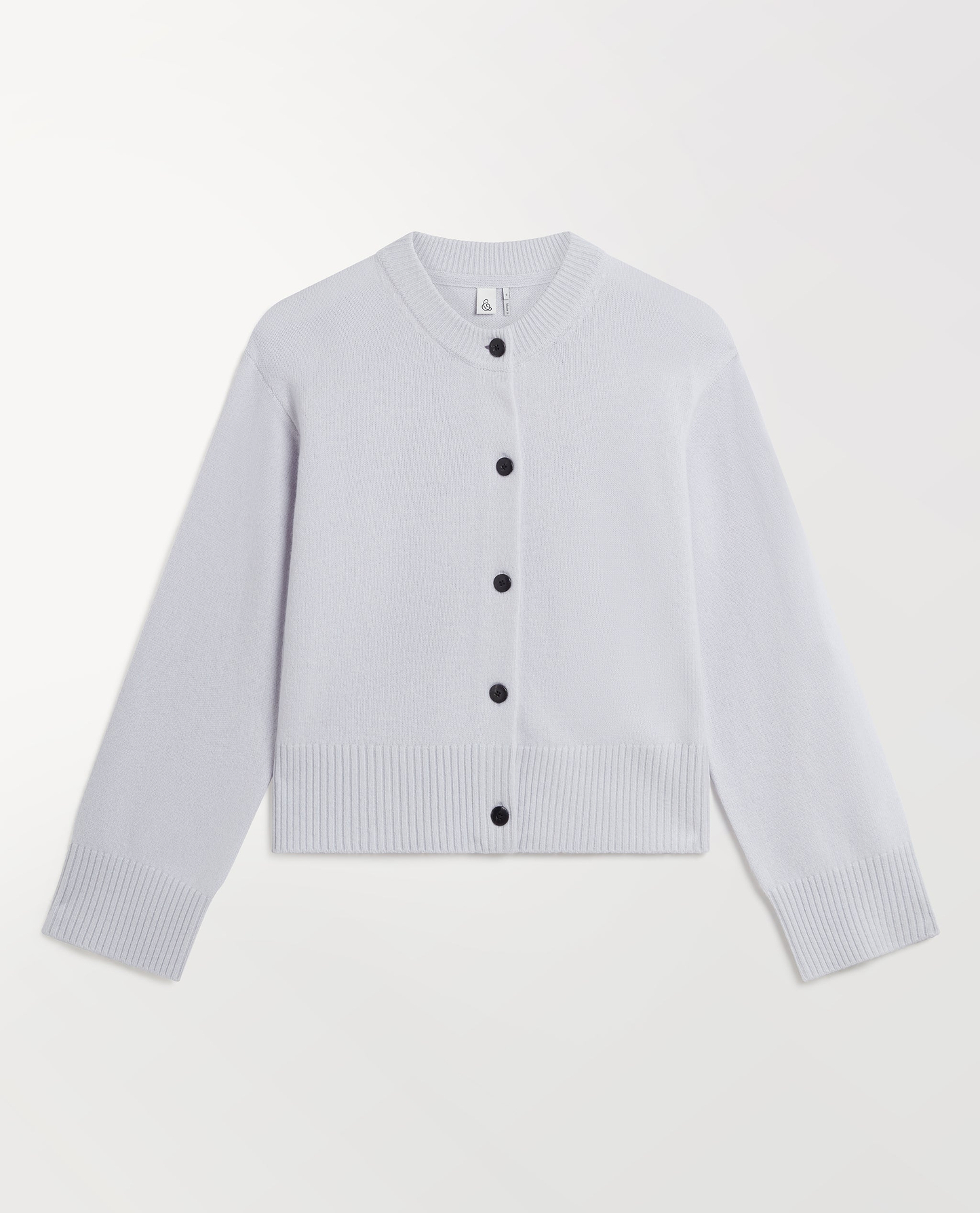 Women's Wool Crew Neck Cardigan - Ice Blue
