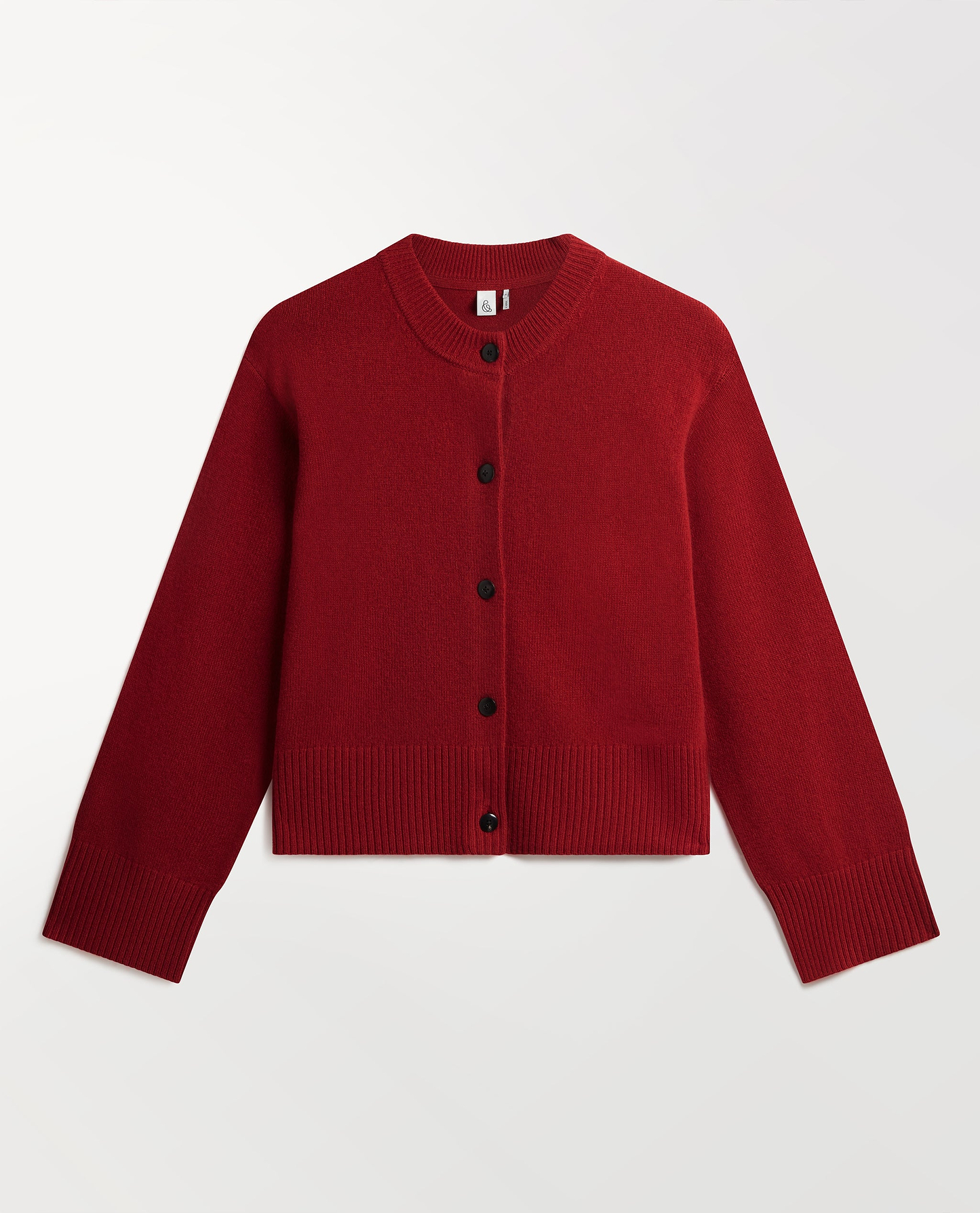 Women's Wool Crew Neck Cardigan - Russet