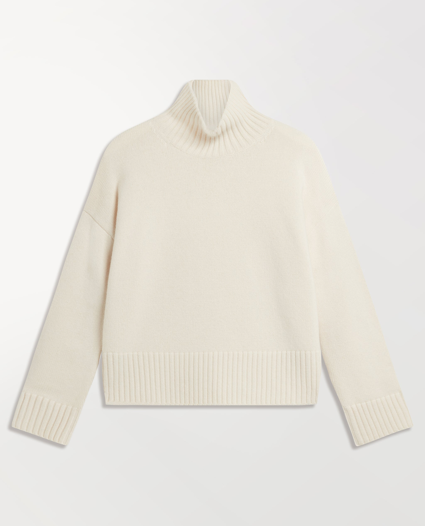 Women's Wool High Neck Jumper - Buttermilk