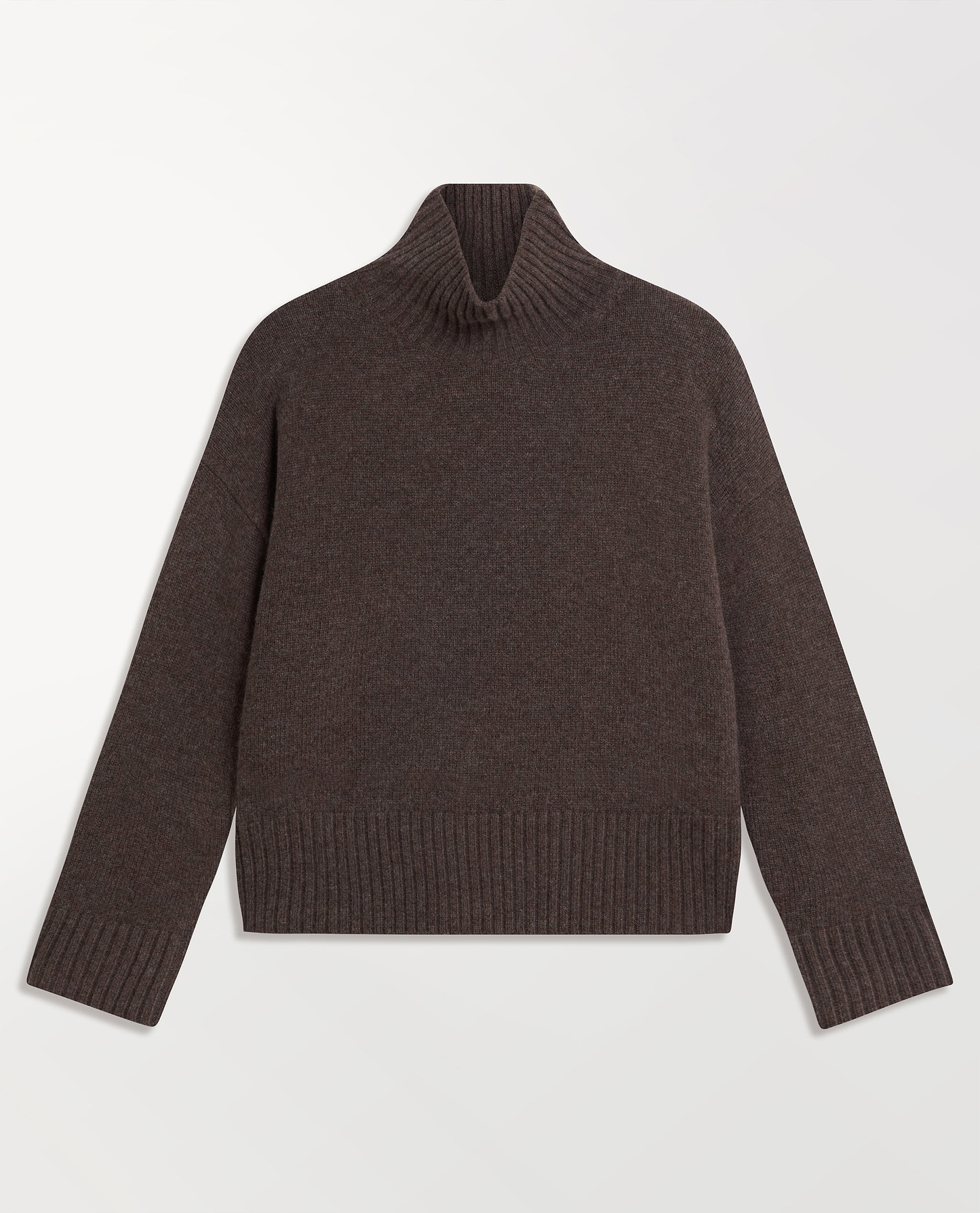 Women's Wool High Neck Jumper - Chocolate