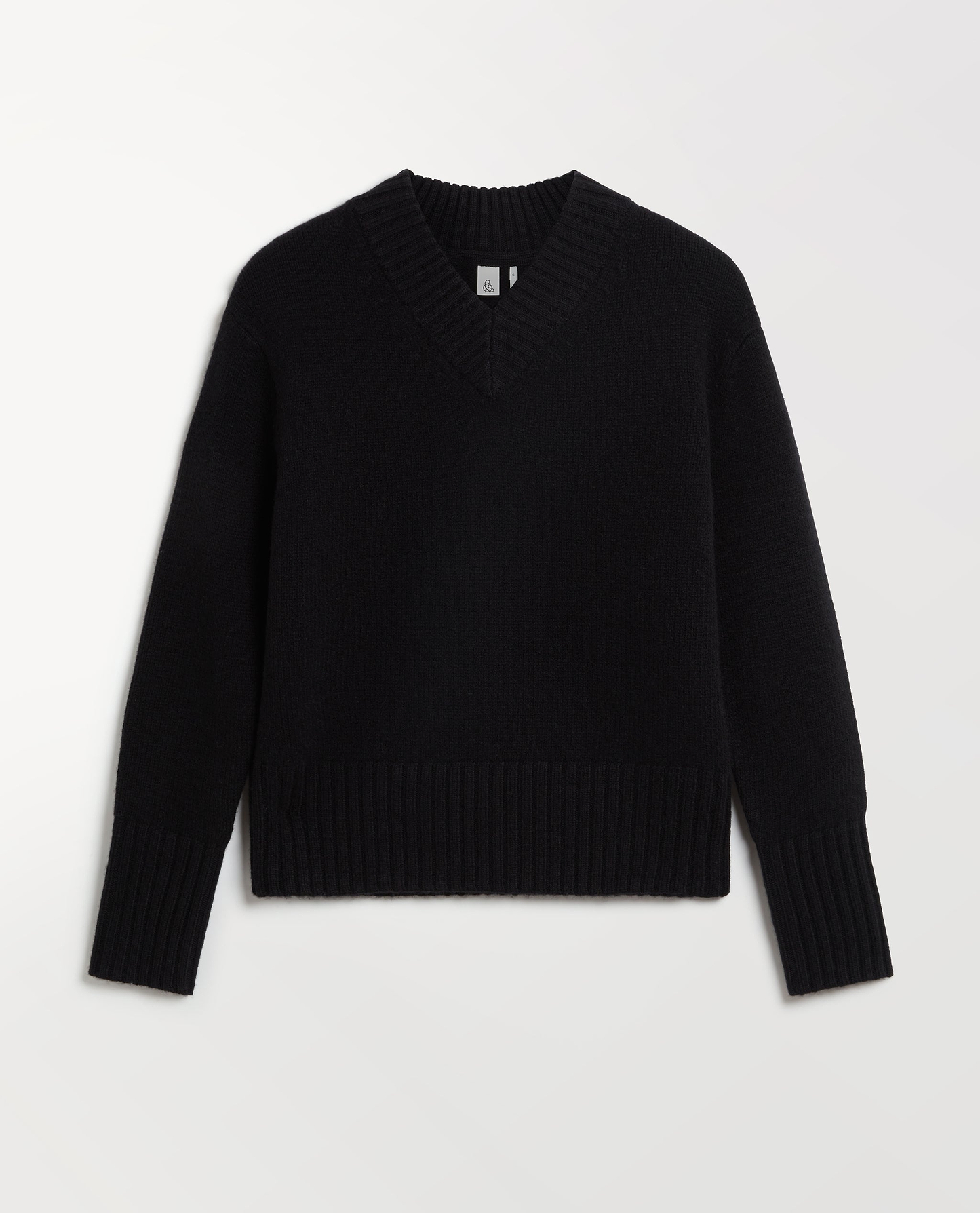 Women's Wool V-neck Jumper - Black