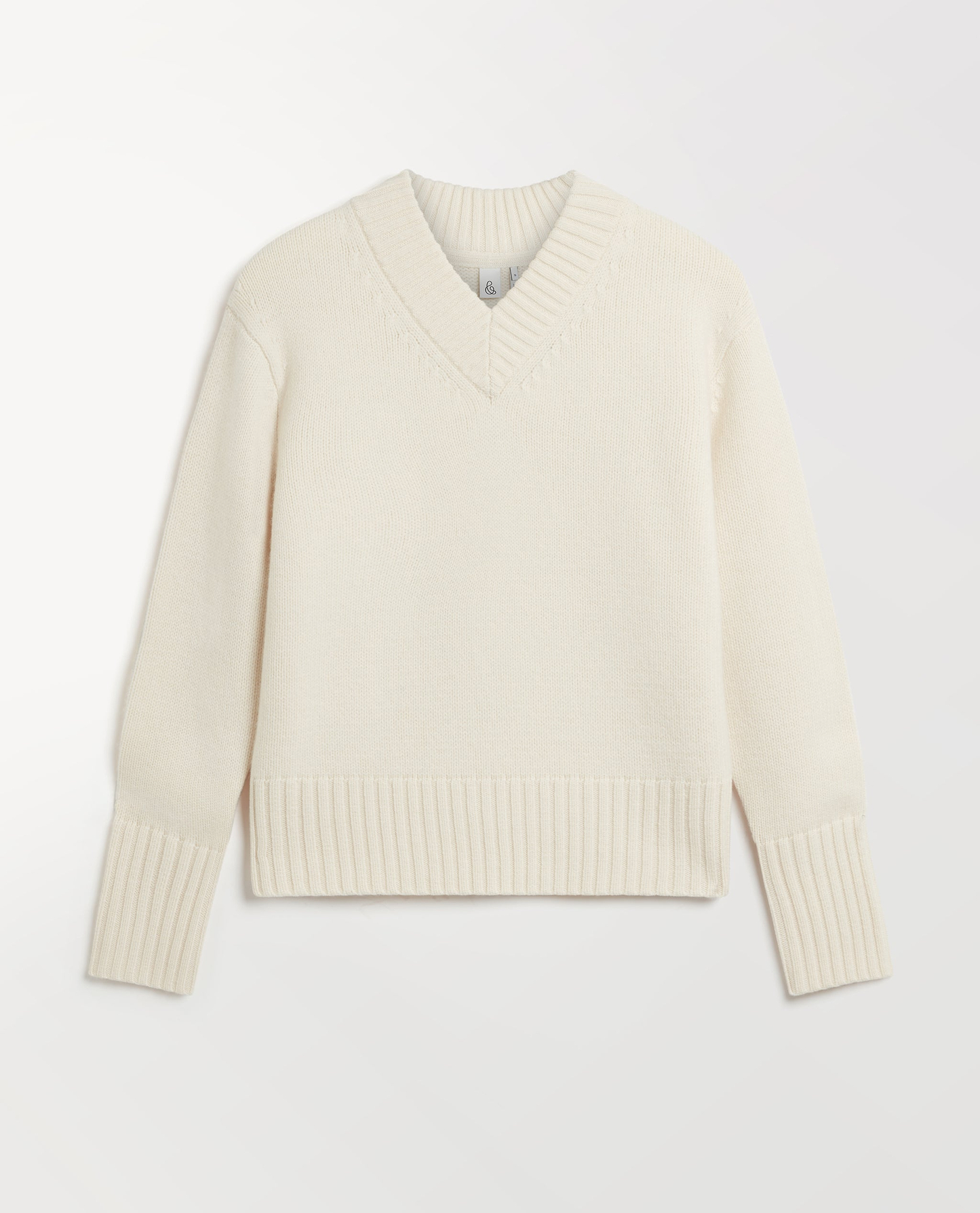 Women's Wool V-neck Jumper - Buttermilk