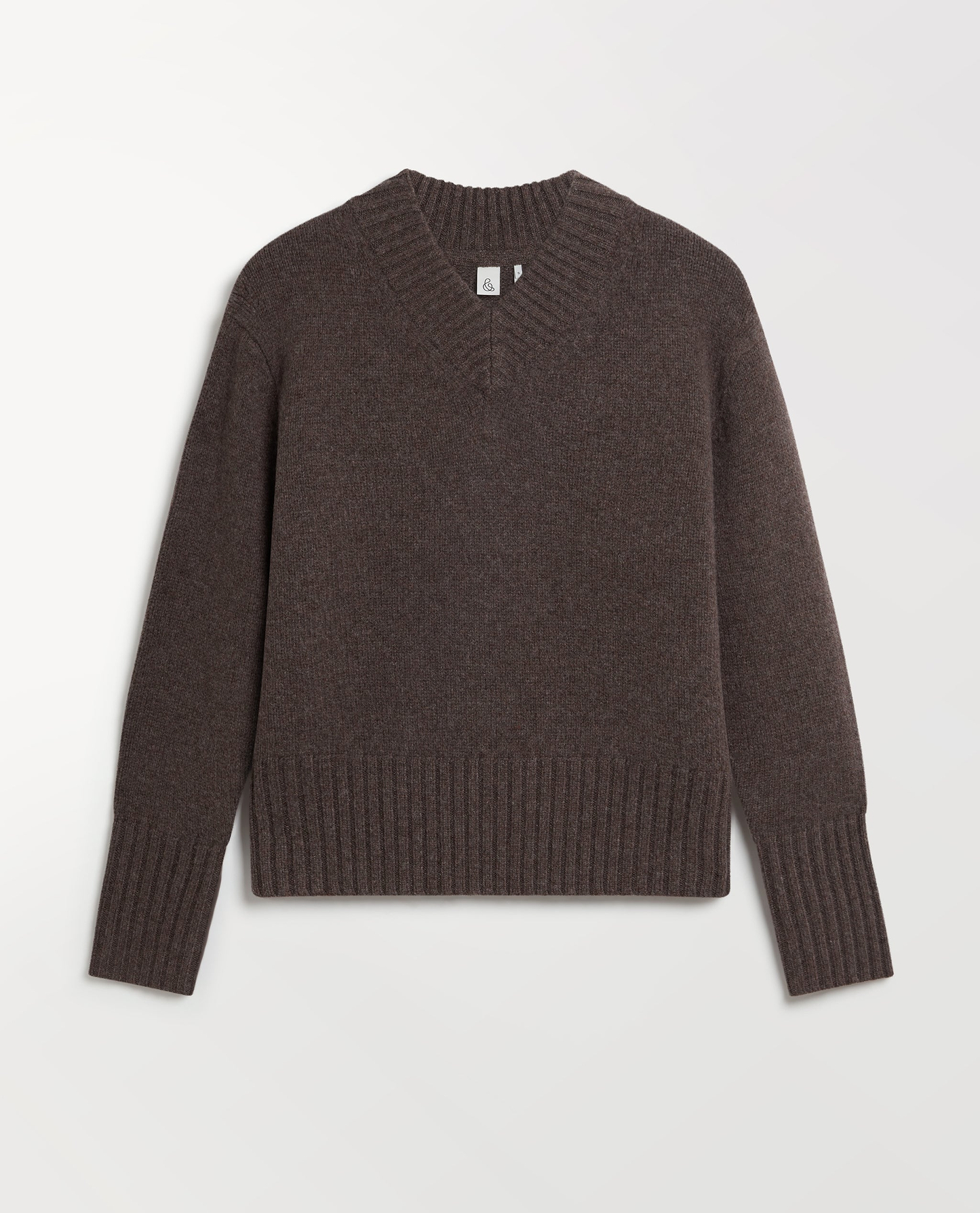 Women's Wool V-neck Jumper - Chocolate