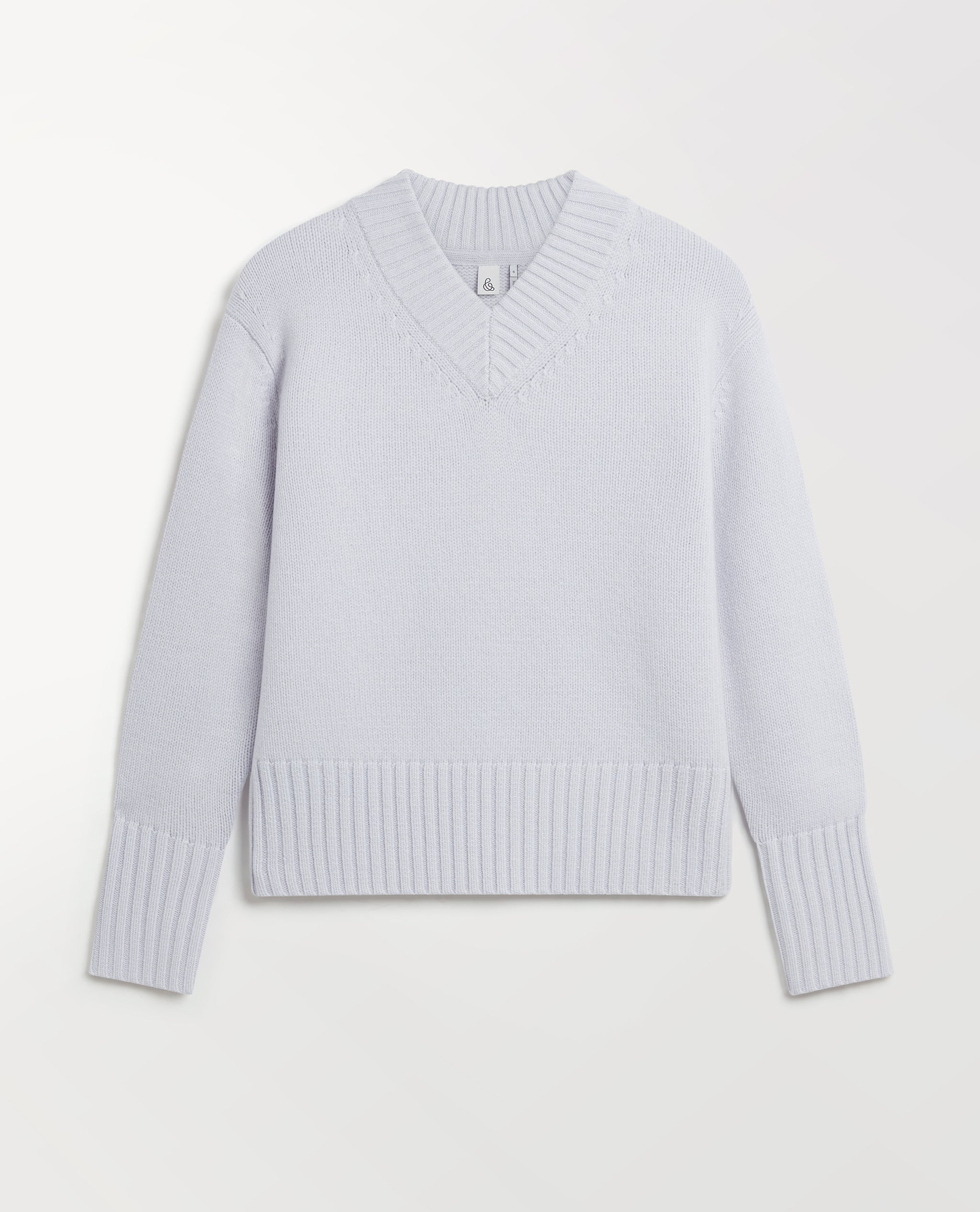 Women's Wool V-neck Jumper - Ice Blue