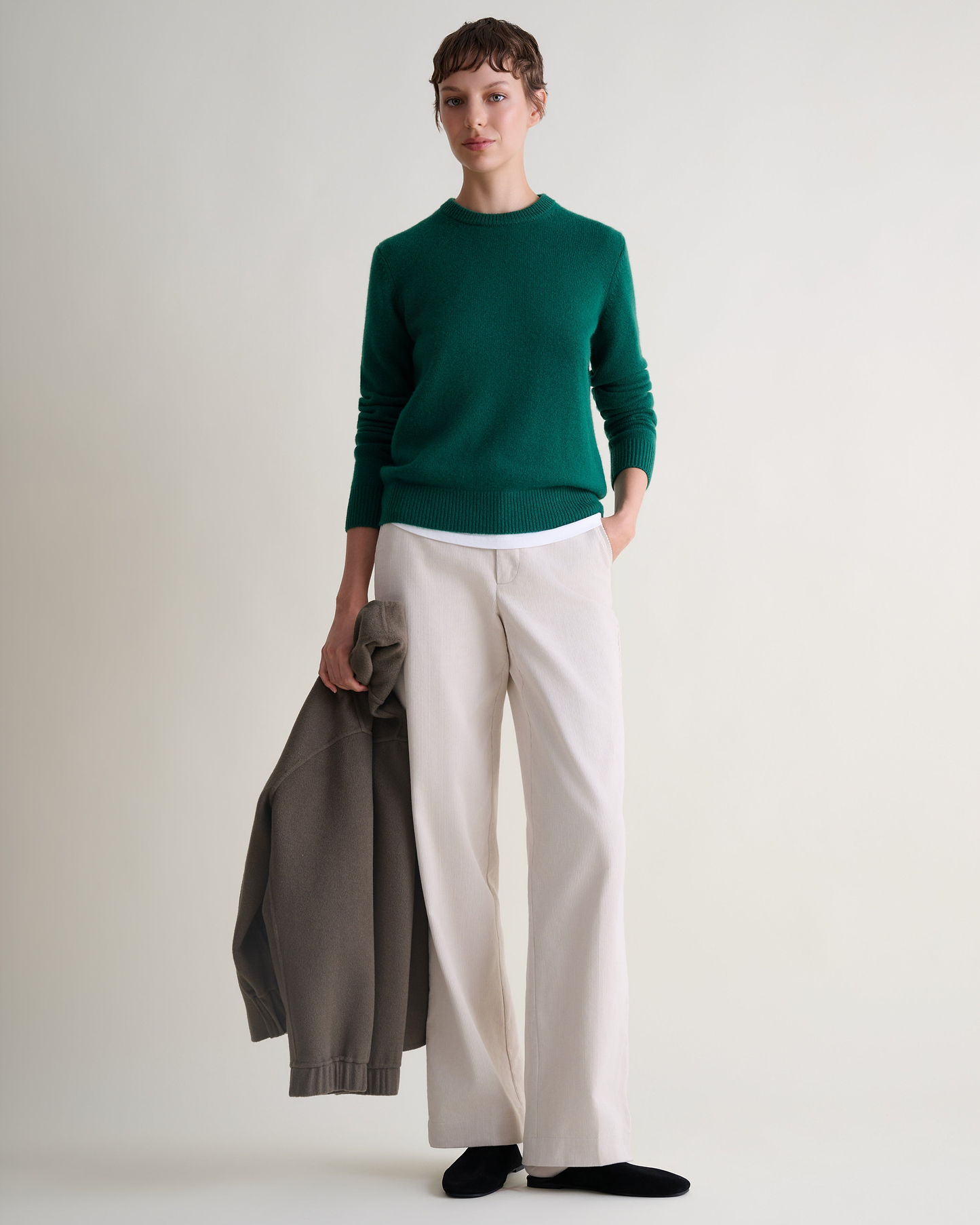 Women's Finest Midweight Cashmere Crew Neck Jumper - Malachite