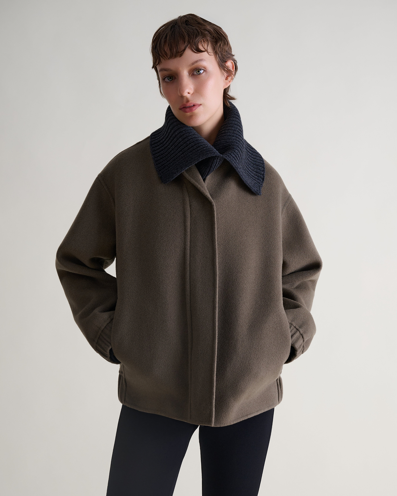 Slips easily over knits or under coats