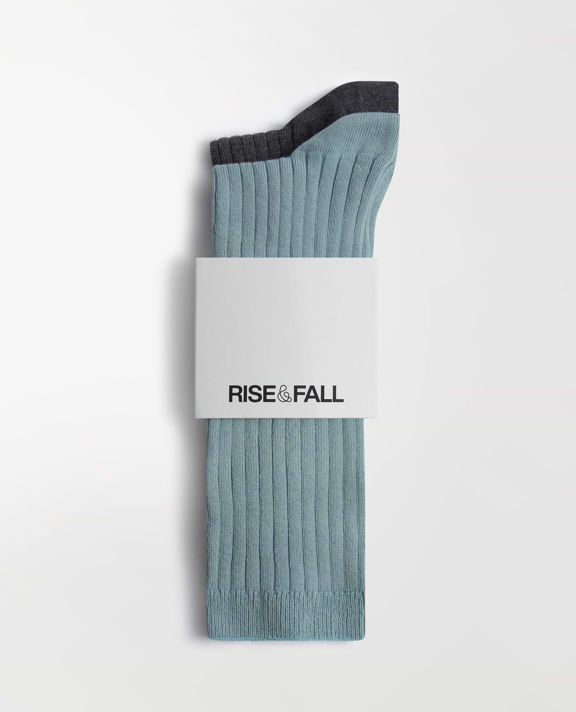 Women's Cotton Ribbed Socks (Pack of 2) - Ice Blue/Graphite