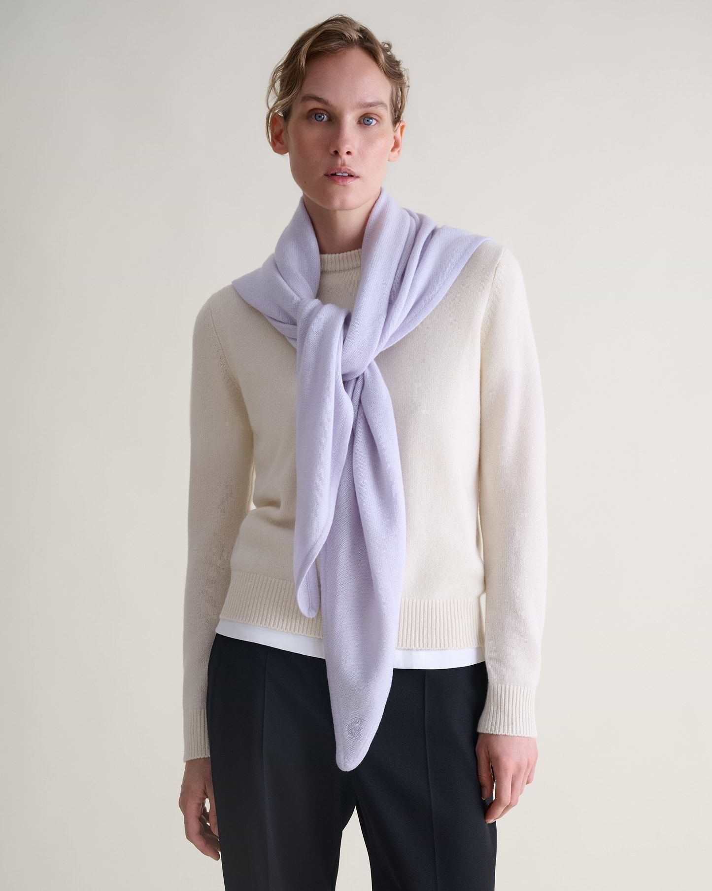Women's Cashmere Merino Bandana - Ice Blue