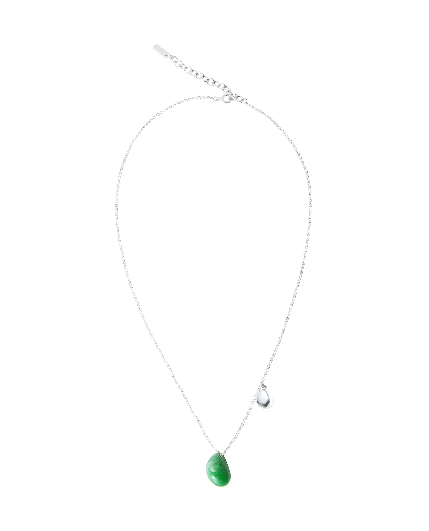 Image 1 of 3 showing Flint - Green Resin & Silver Plated Brass Necklace
