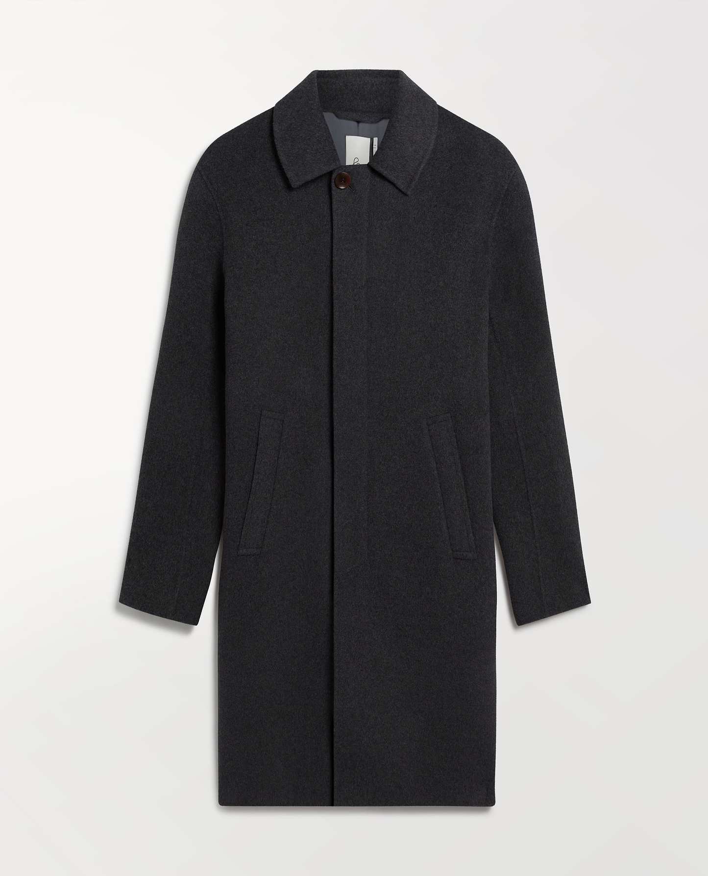 Men's Cashmere Wool Double Faced Wool Car Coat - Charcoal