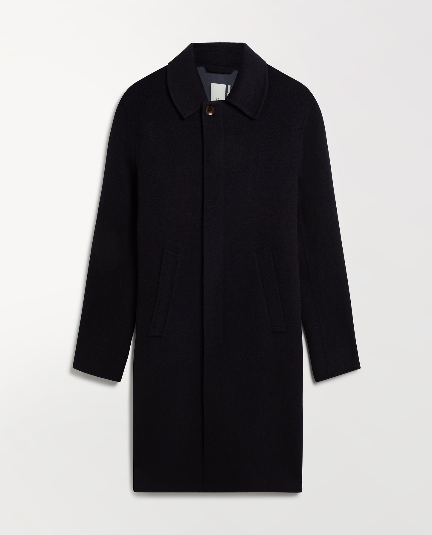 Men's Cashmere Wool Double Faced Car Coat - Navy