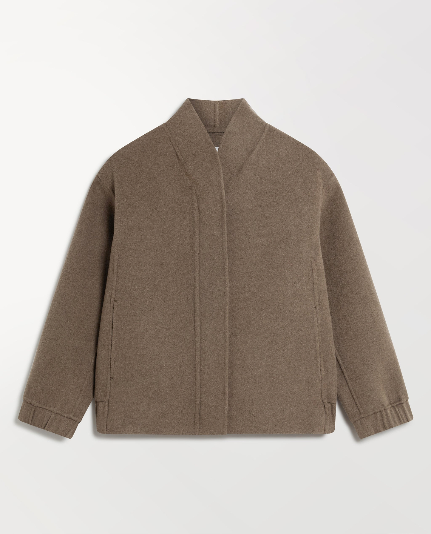 Women's Cashmere Wool Double Faced Bomber Jacket - Loam