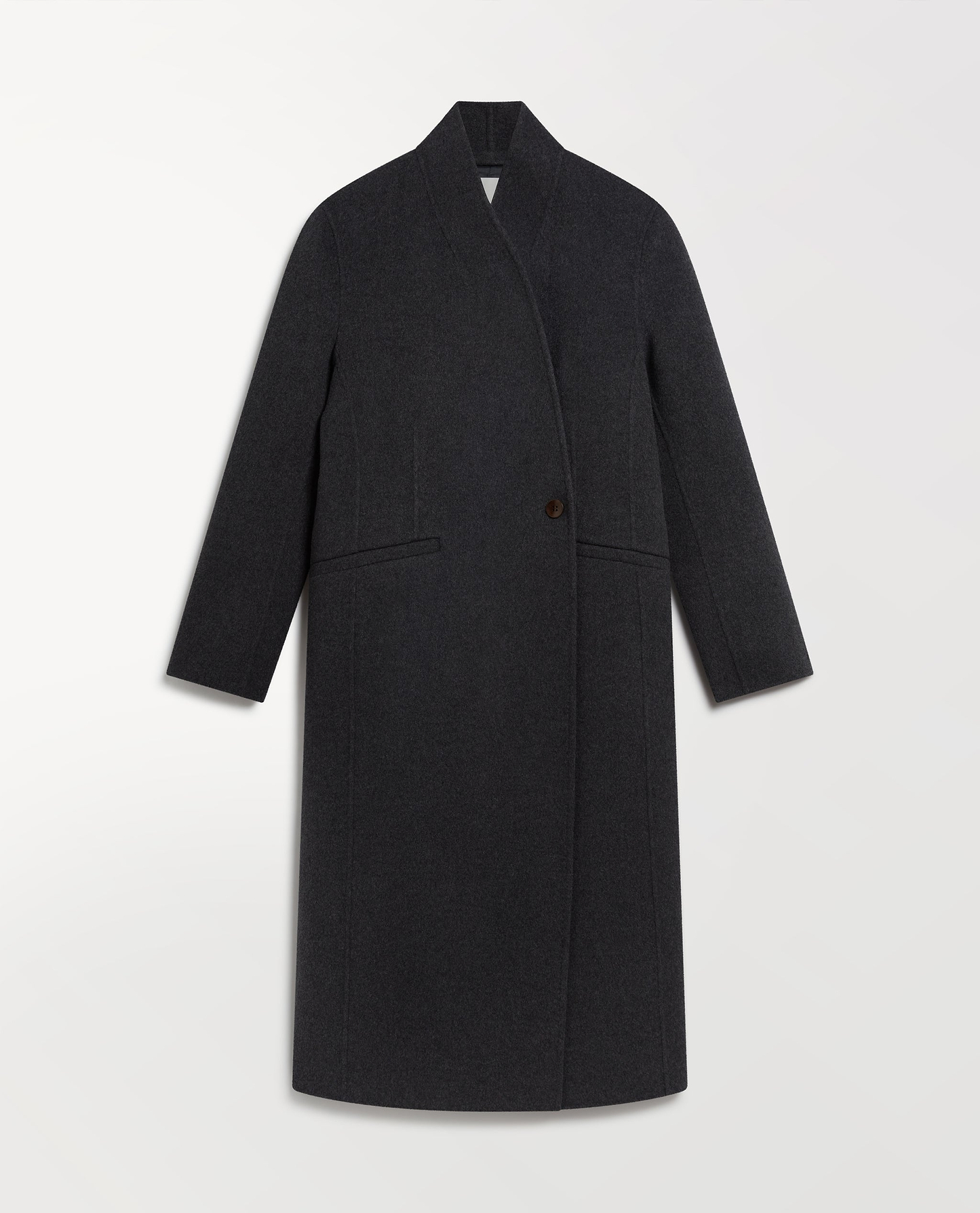 Women's Cashmere Wool Wrap Coat - Charcoal