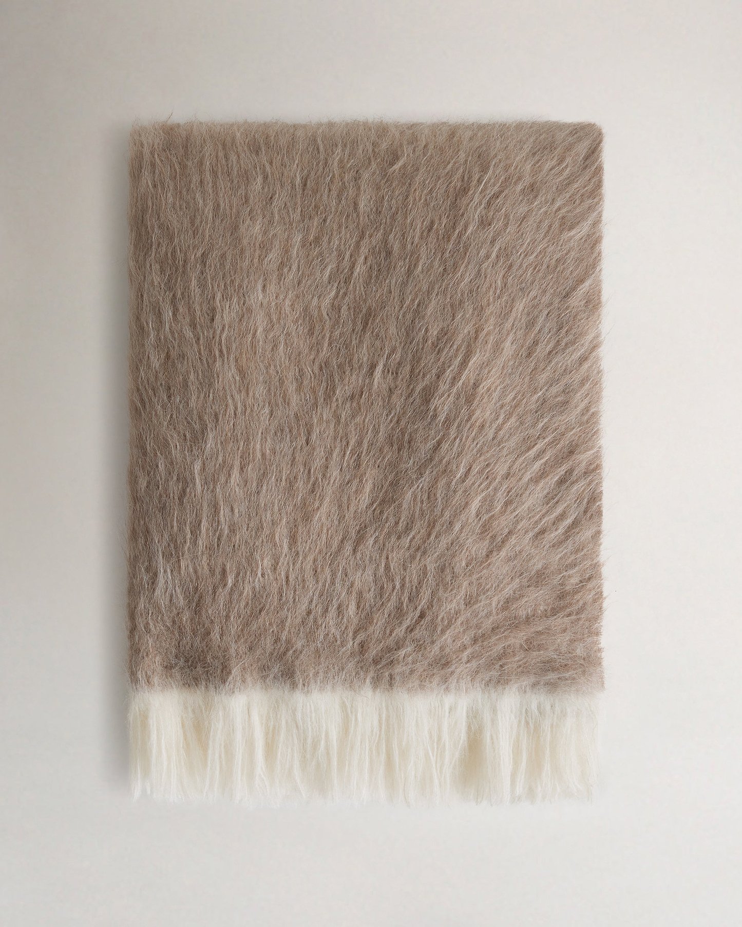 Image 1 of 4 showing Peruvian Alpaca Brushed Throw - Ecru Mole
