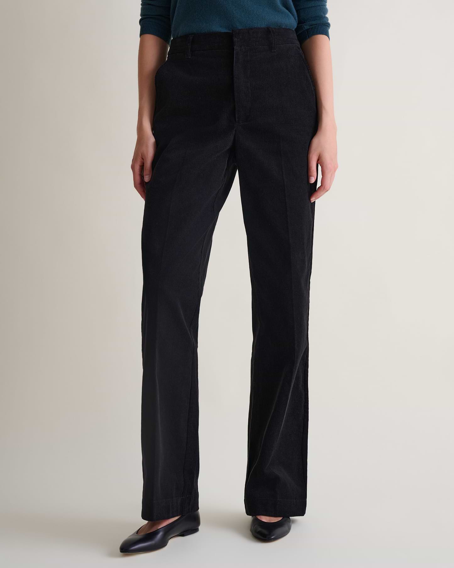 Women's Corduroy Wide Leg Trouser - Black