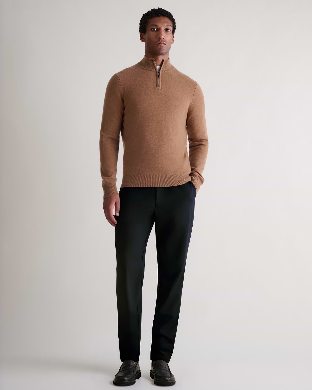 Men's Finest Cashmere 1/4 Zip Jumper | Rise & Fall