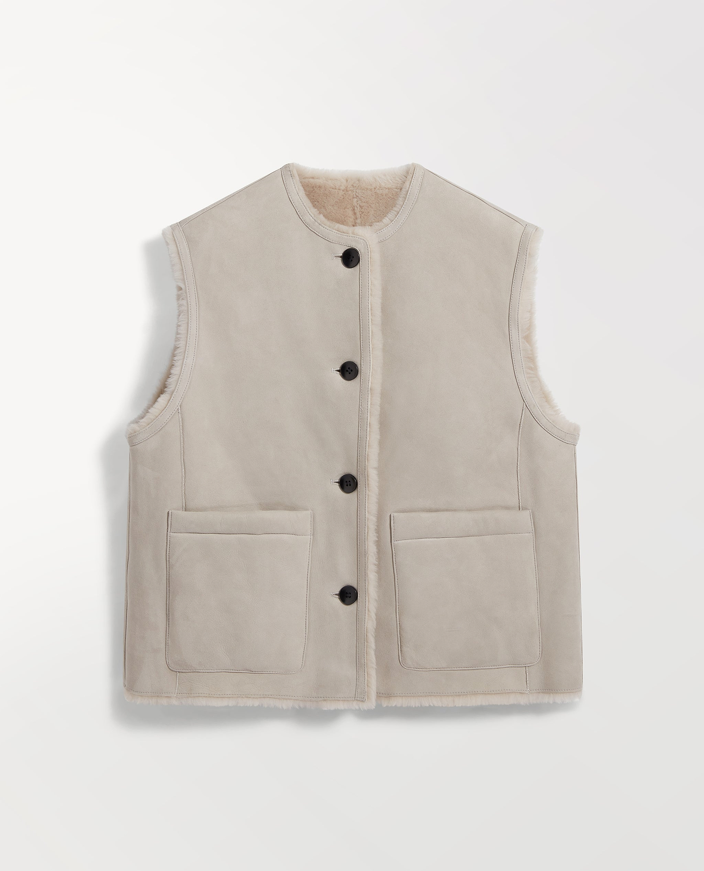 Women's Reversible Shearling Buttoned Gilet