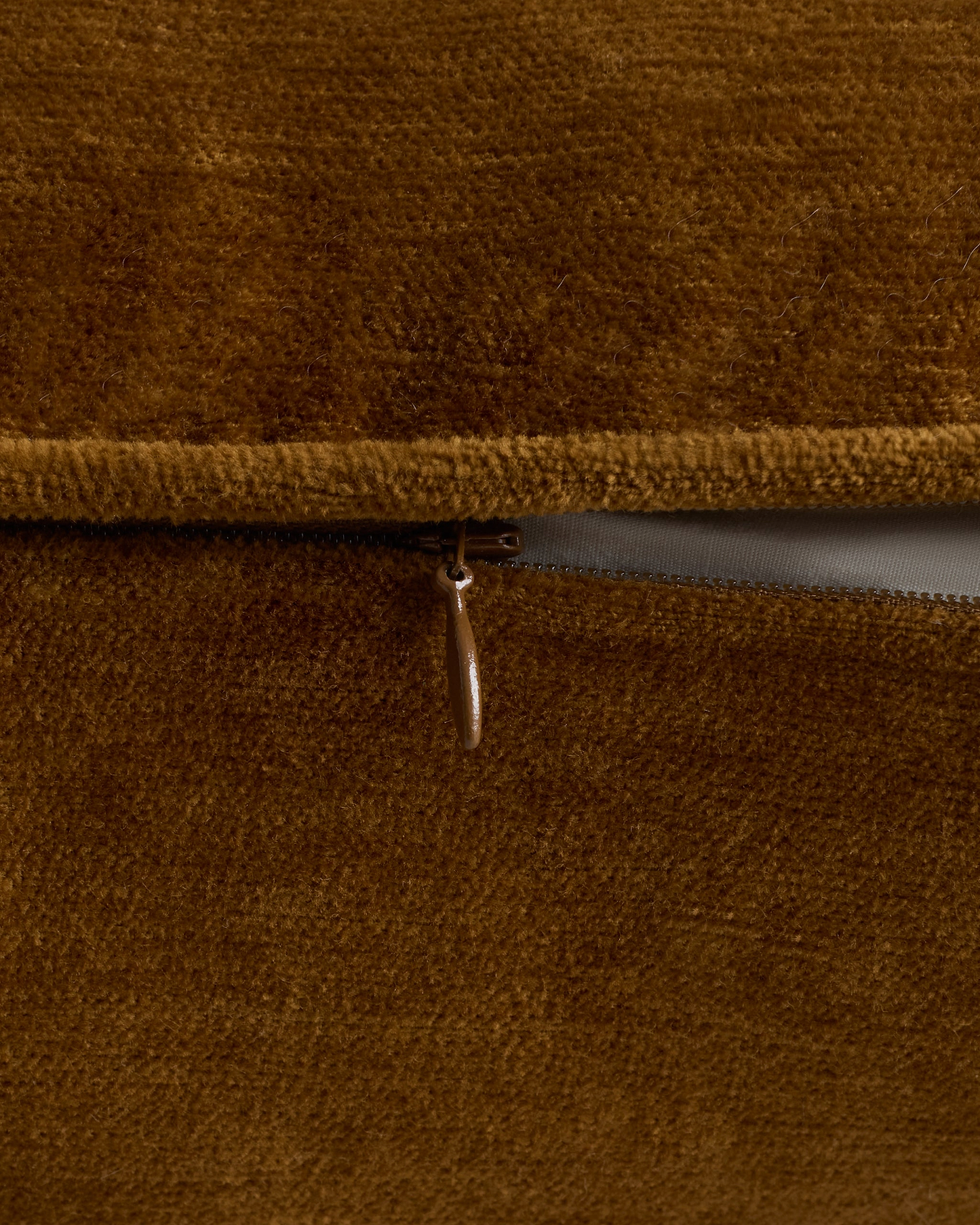Cotton Chenille Lumbar Cushion Cover - Ochre