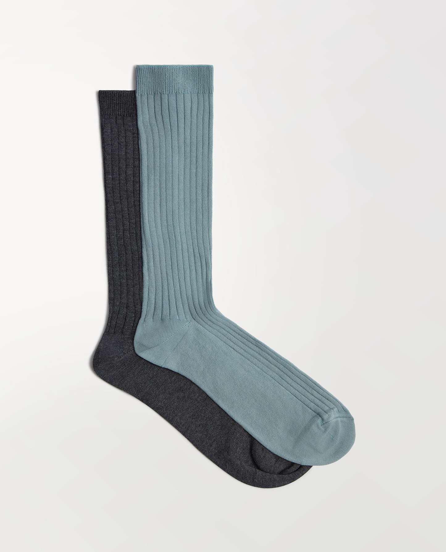 Women's Cotton Ribbed Socks (Pack of 2) - Ice Blue/Graphite