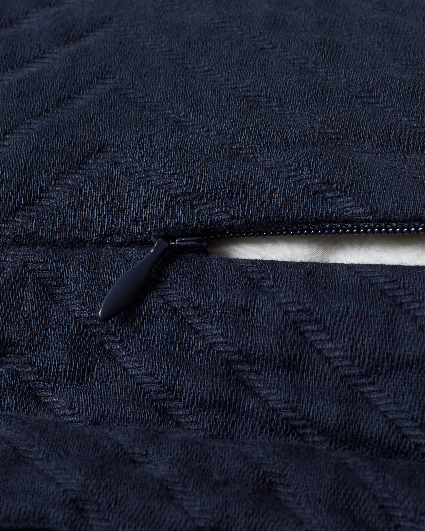 Image 2 of 2 showing Organic Cotton Herringbone Cushion Cover - Indigo