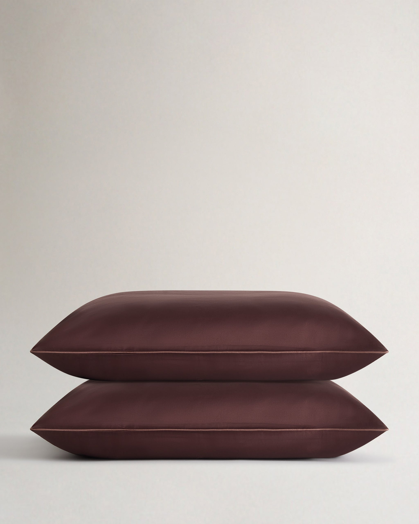 Soft & Smooth Cotton Sateen Pillowcase Set - Umber Deep Clay Piping