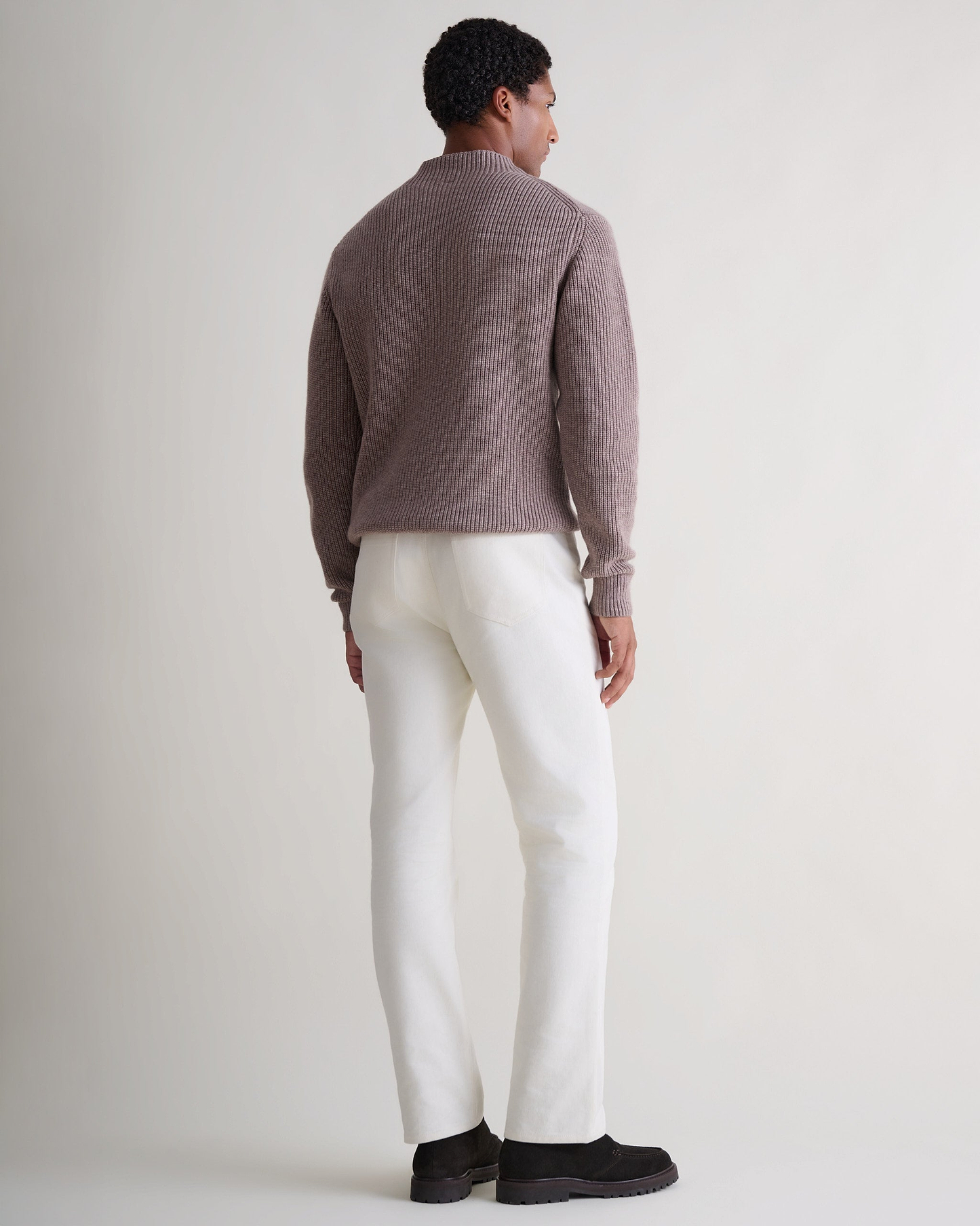 Men's Cashmere Merino Stand Neck Jumper - Toast