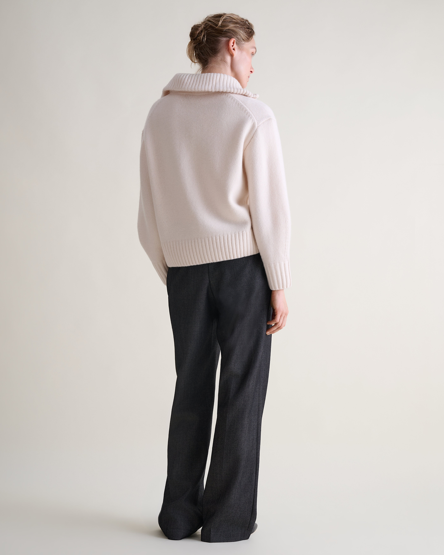 Women's Wool 1/4 Zip Jumper - Buttermilk