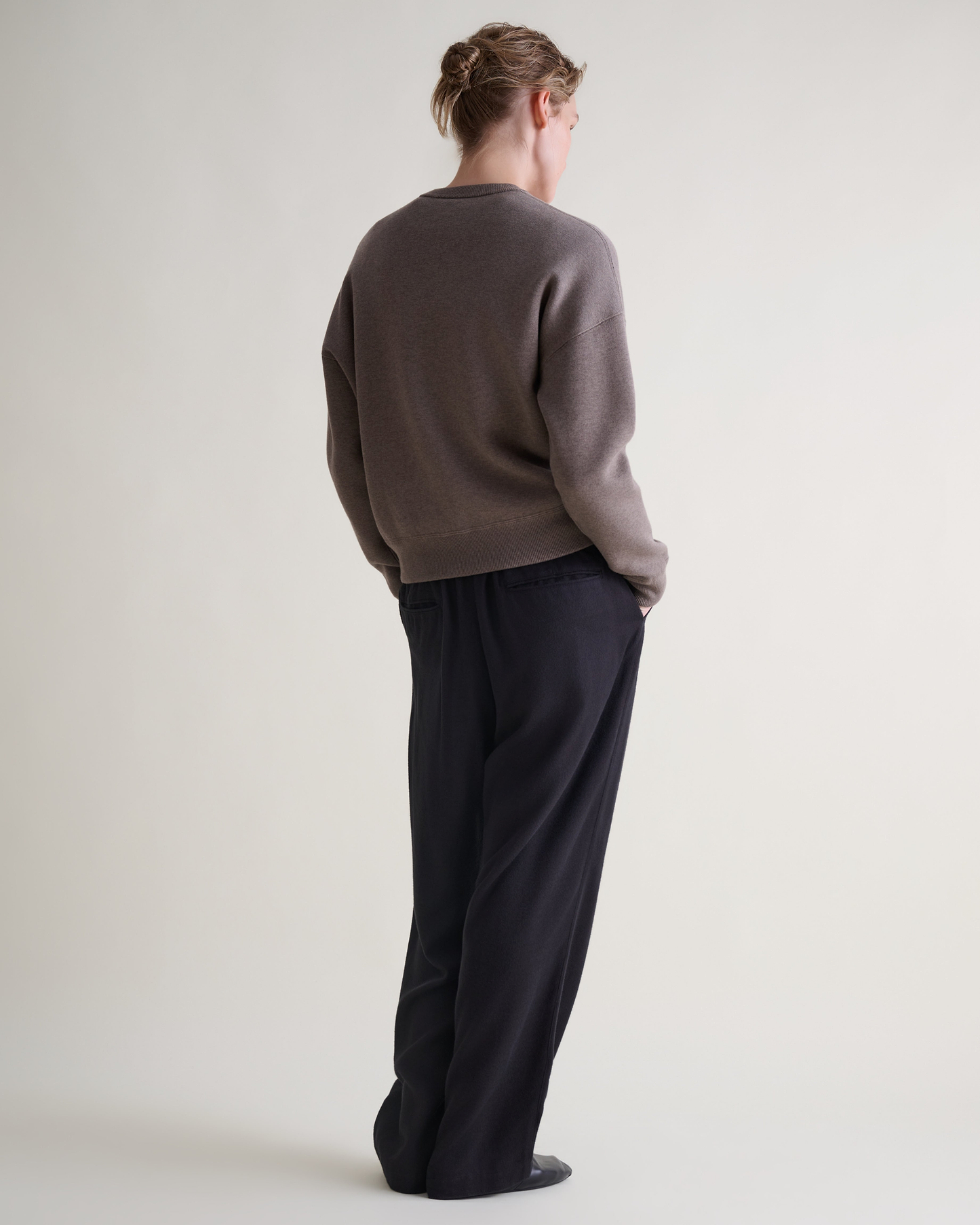 Women's Merino Cotton Reversible Sweatshirt - Mole/Walnut
