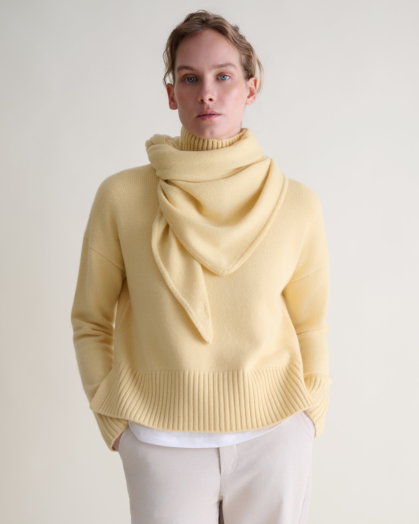 Women's Cashmere Merino Bandana - Citrine