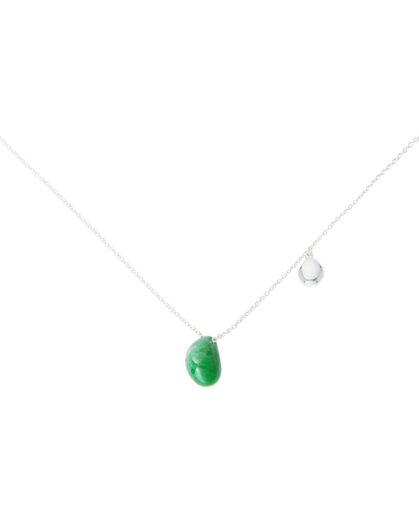 Image 3 of 3 showing Flint - Green Resin & Silver Plated Brass Necklace