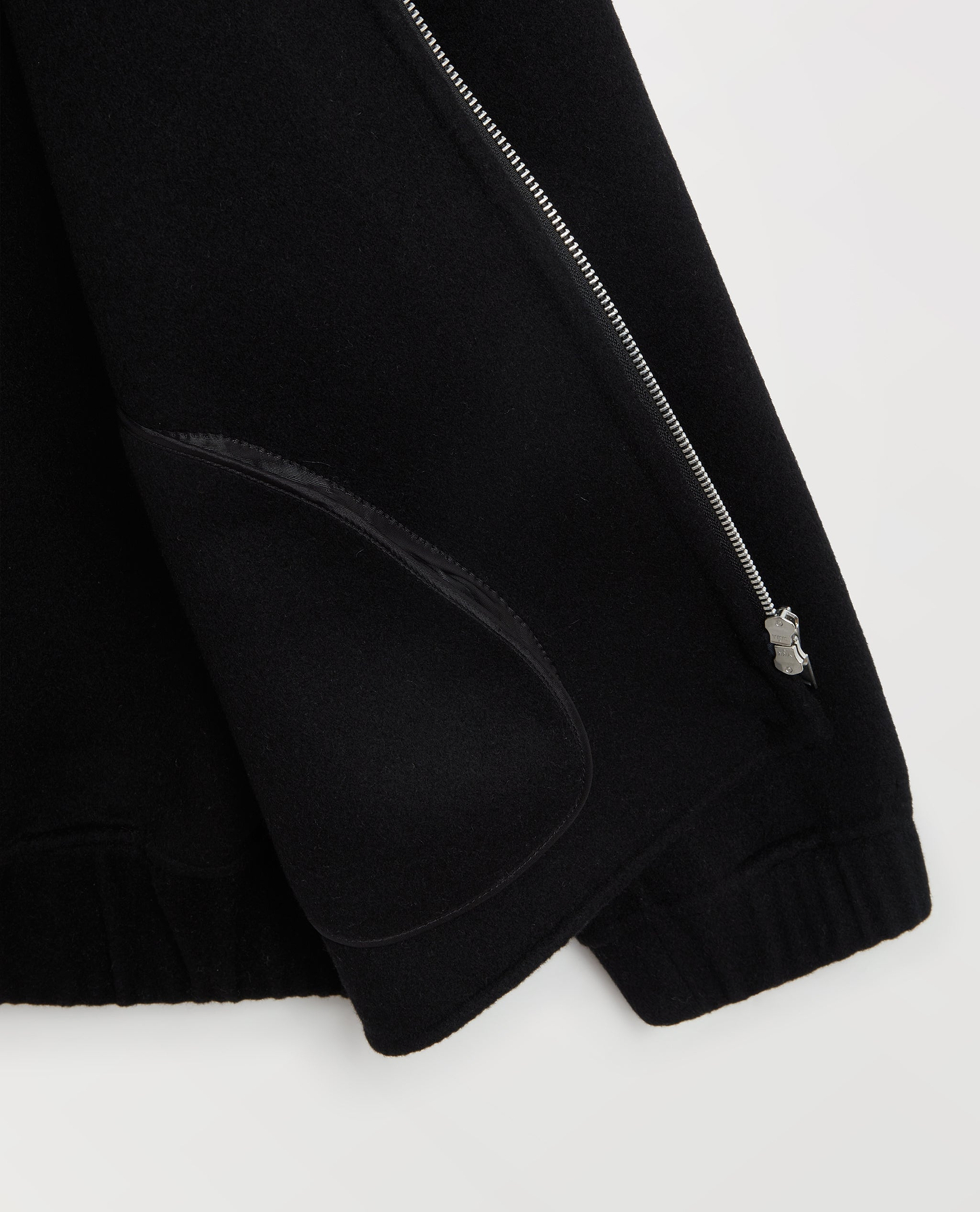 Women's Cashmere Wool Double Faced Bomber Jacket - Black