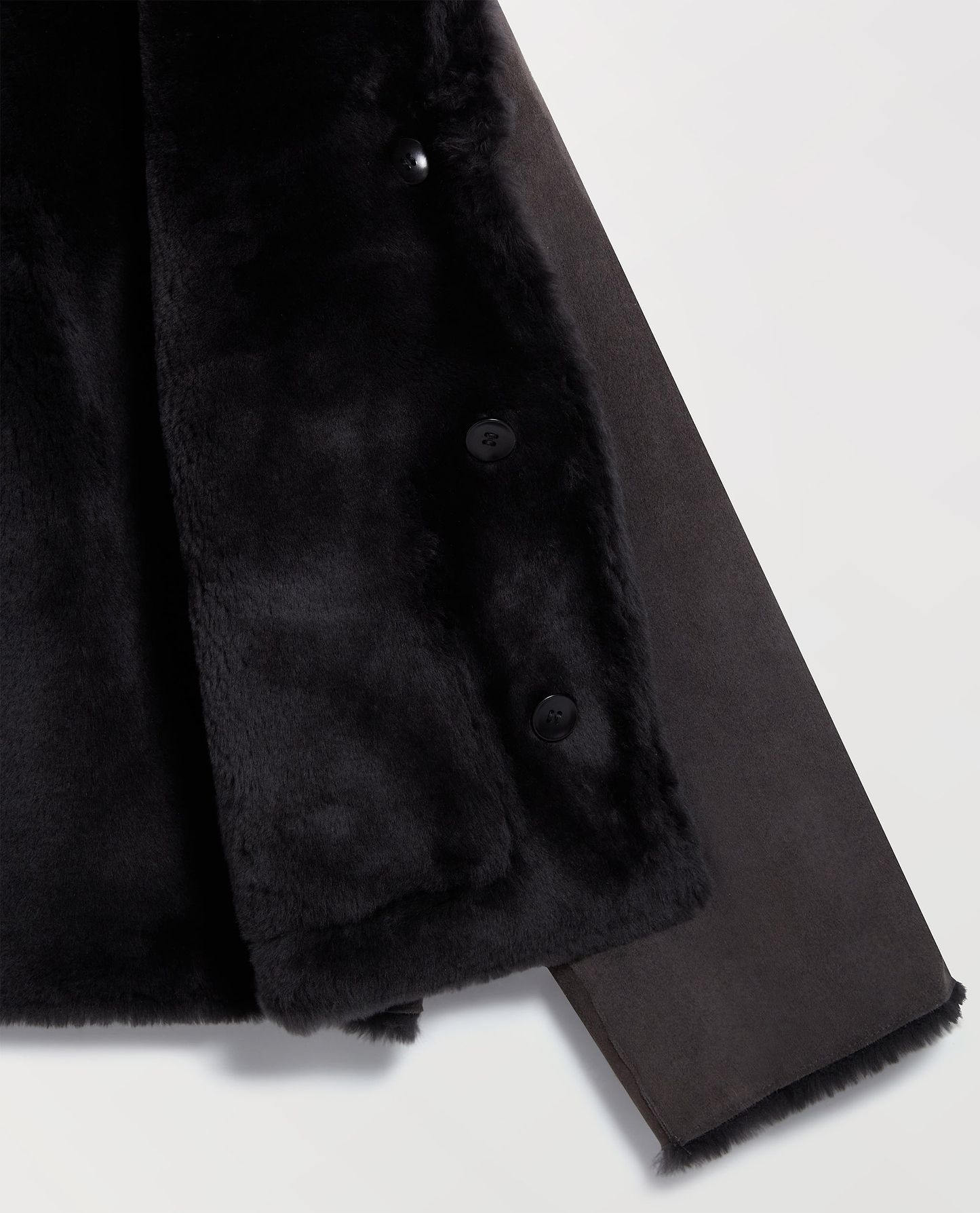 Women's Reversible Shearling Funnel Neck Jacket - Espresso