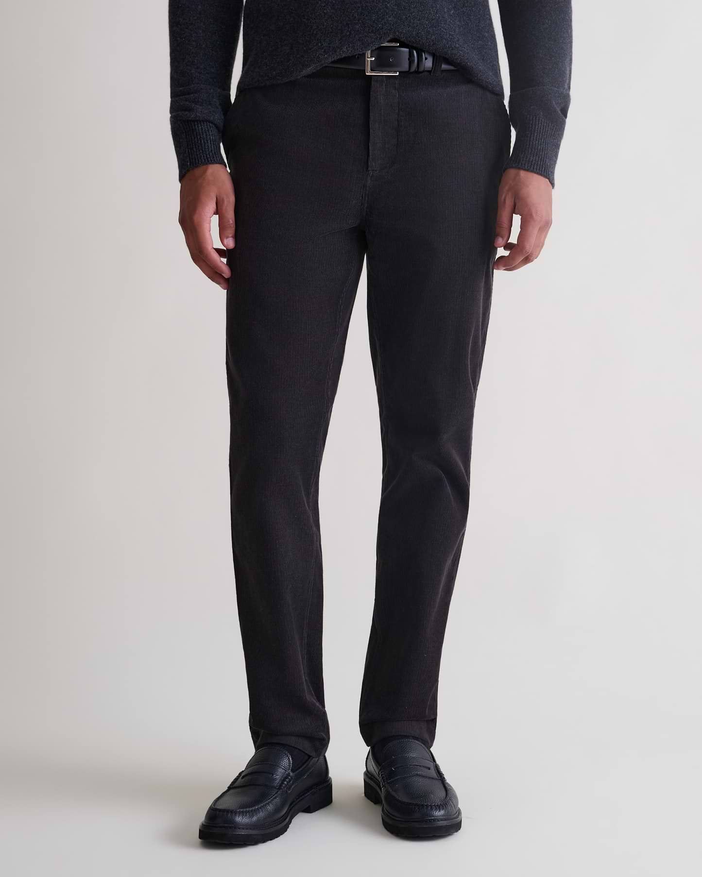 Men's Corduroy Straight Leg Trouser - Charcoal