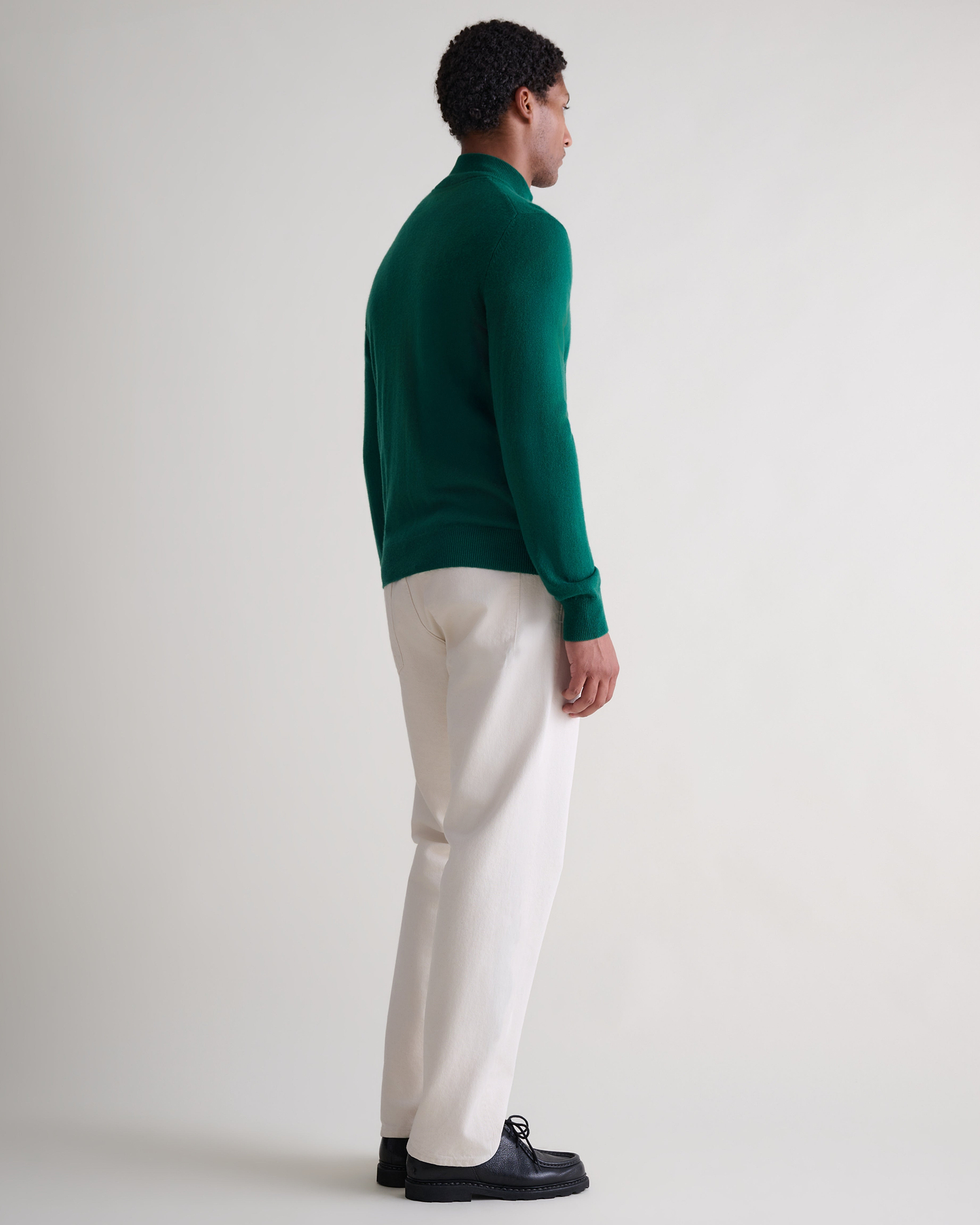 Men's Finest Cashmere 1/4 Zip Jumper - Malachite