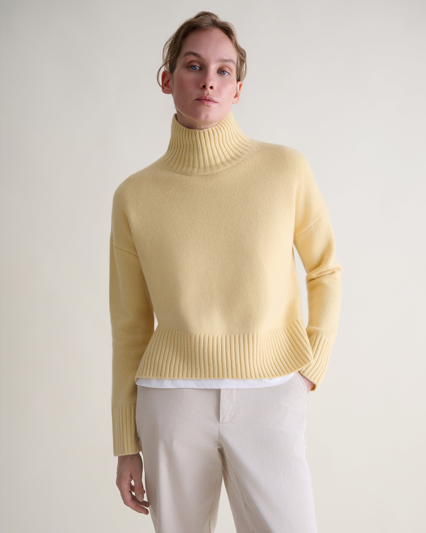 Women's Wool High Neck Jumper - Citrine
