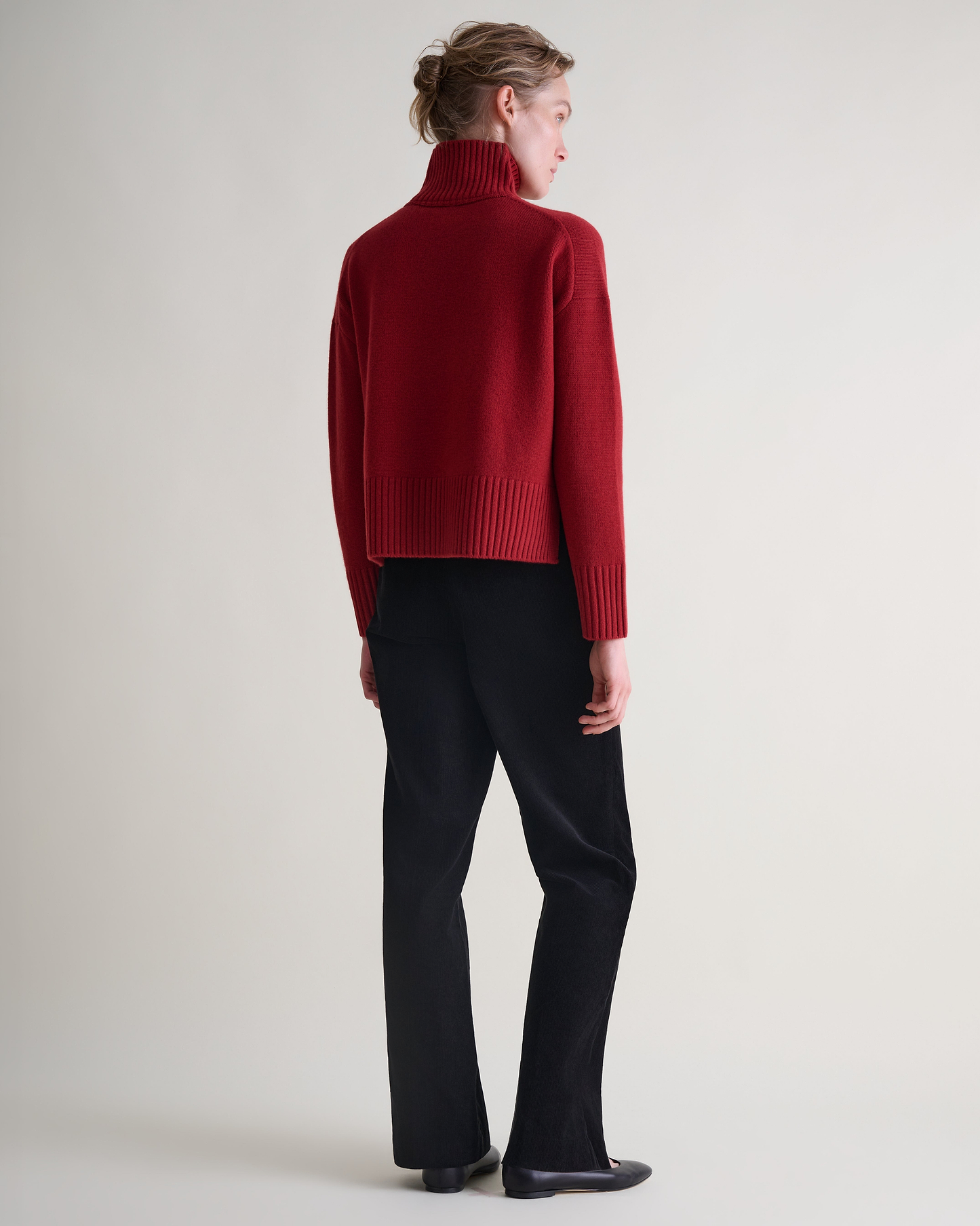 Women's Wool High Neck Jumper - Russet