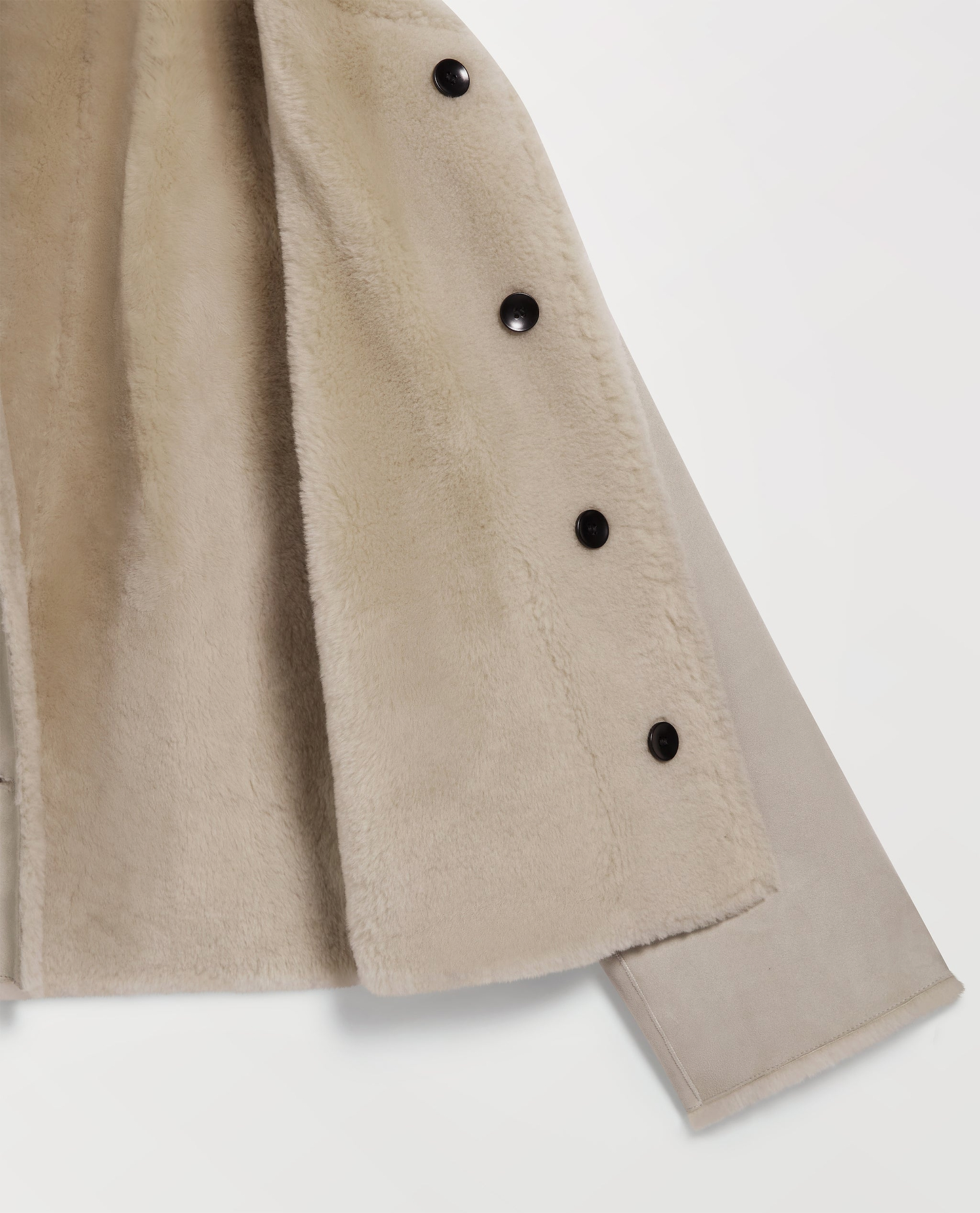 Women's Reversible Shearling Funnel Neck Jacket - Bone