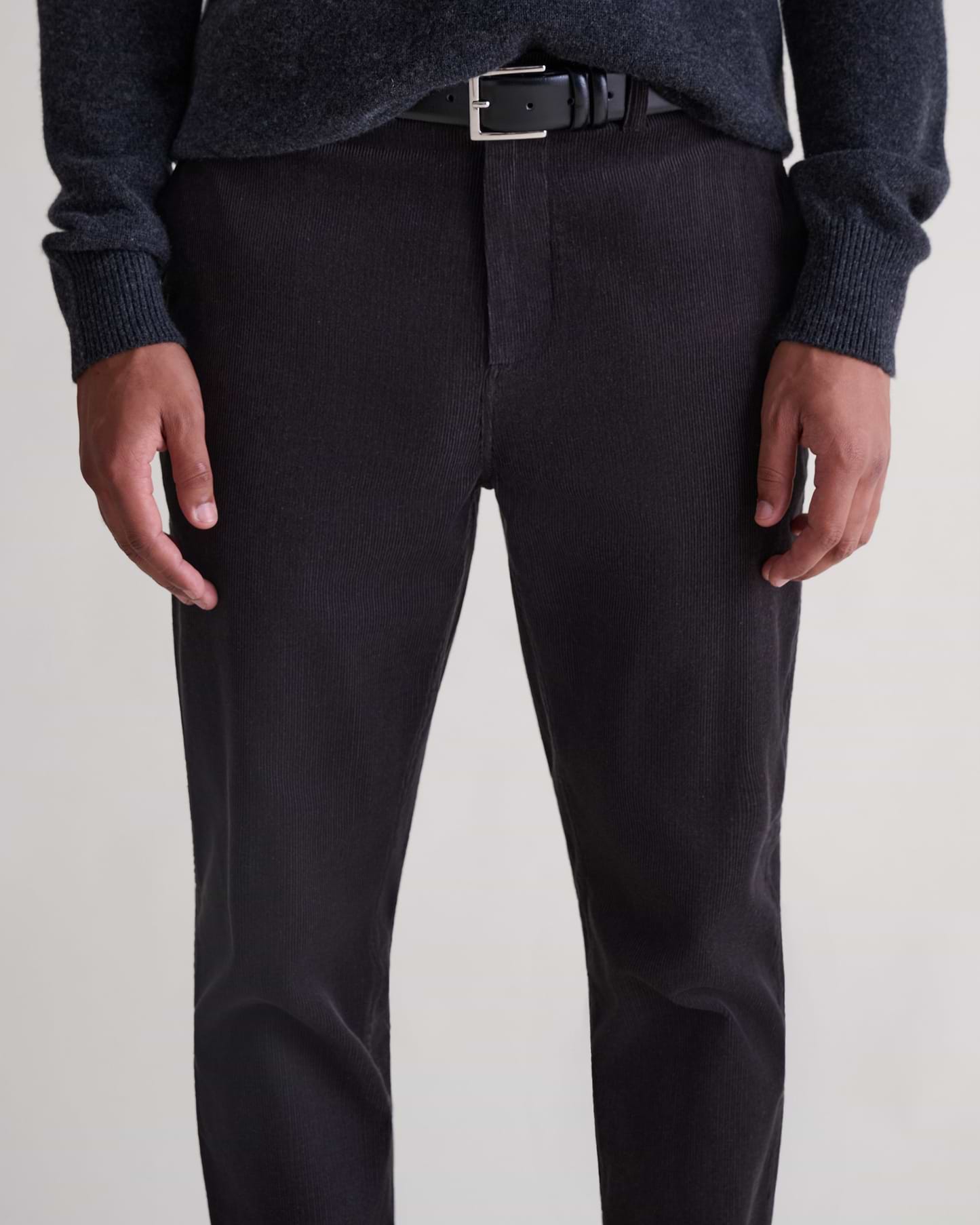 Men's Corduroy Straight Leg Trouser - Charcoal