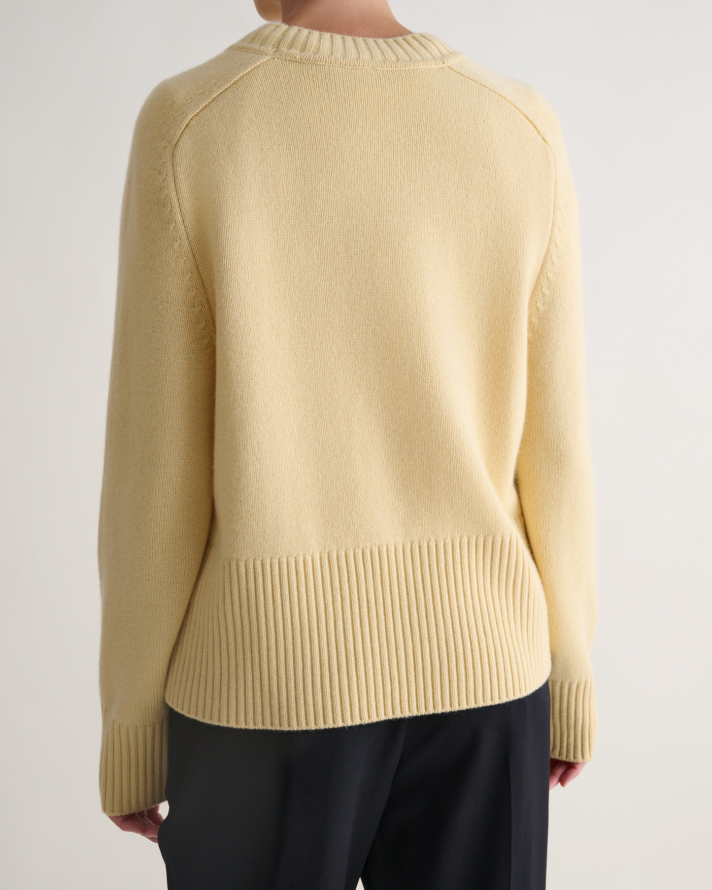 Women's Cashmere Merino Saddle Sleeve Crew Neck Jumper - Citrine