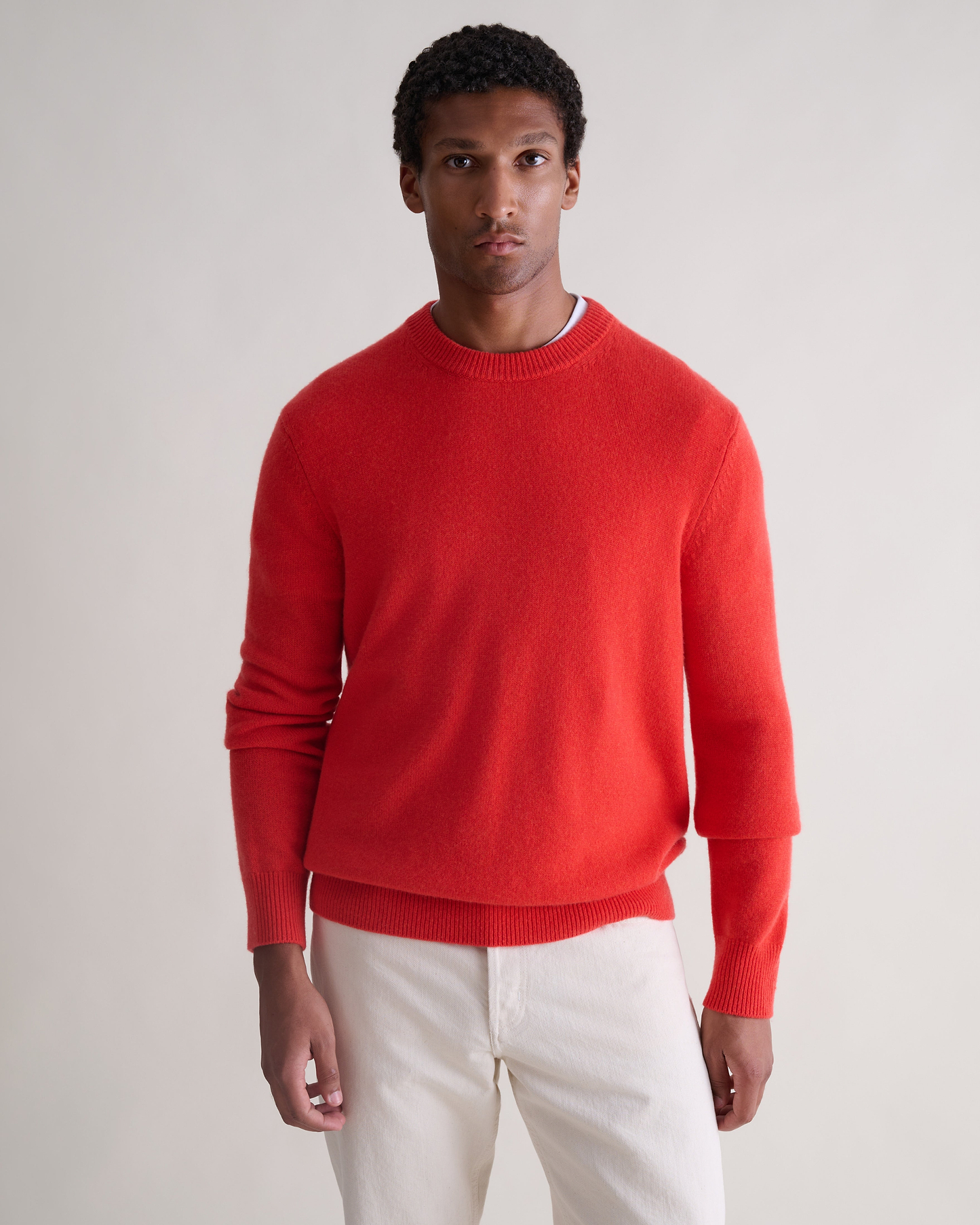 Men's Finest Cashmere Mid-Weight Crew Neck Jumper - Poppy