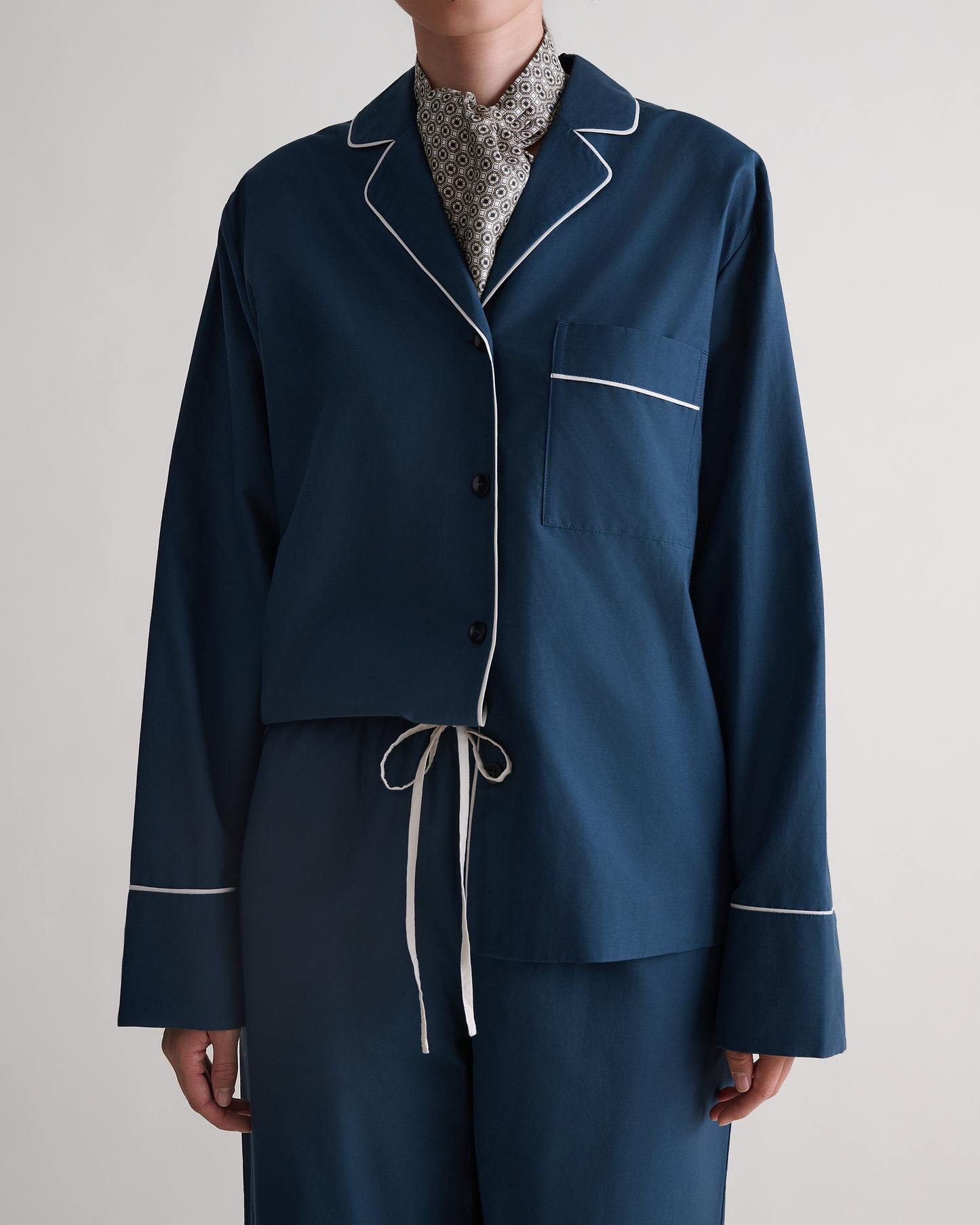 Women's Silk Cotton Pyjama Set - Kelp/Buttermilk