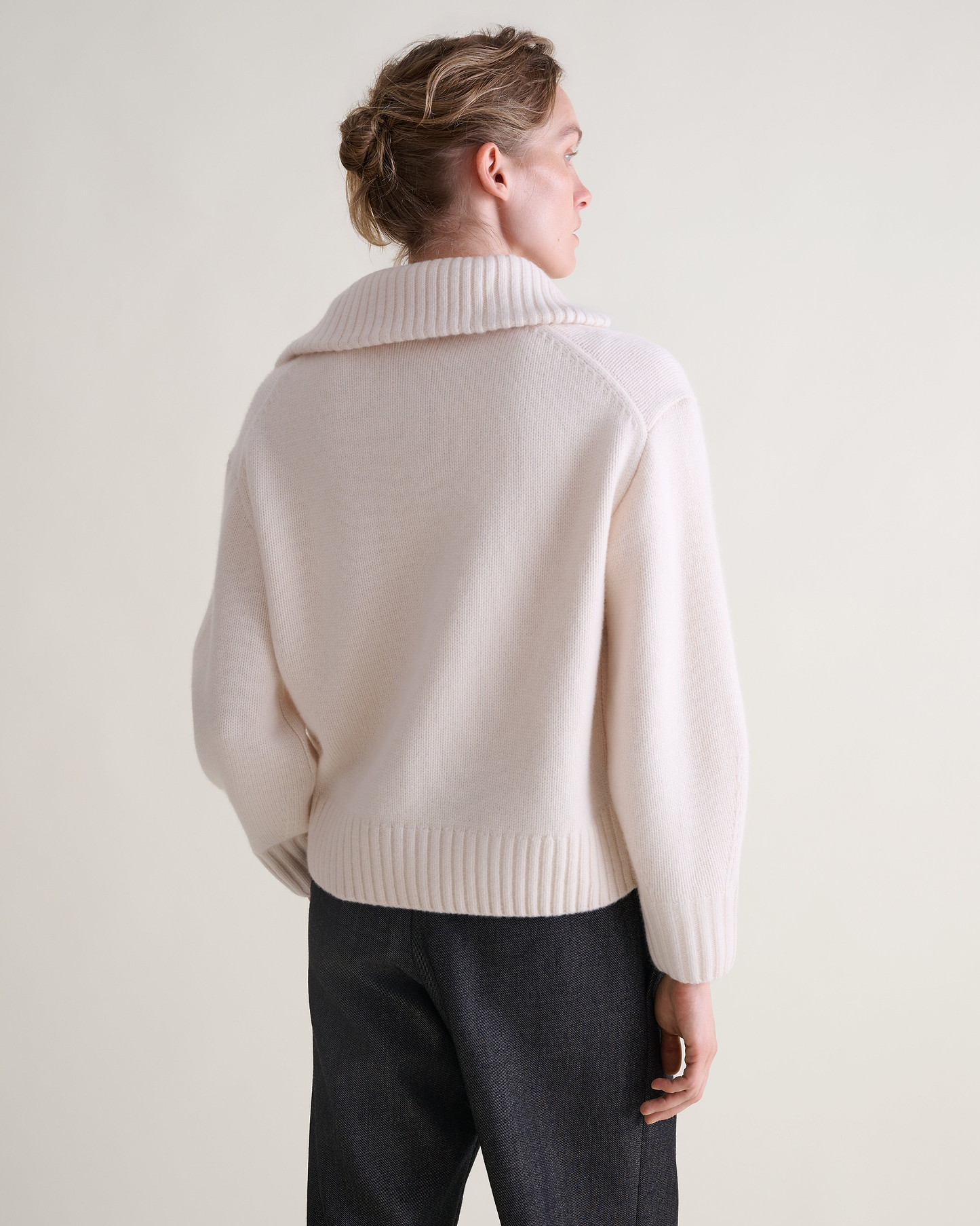 Women's Wool 1/4 Zip Jumper - Buttermilk